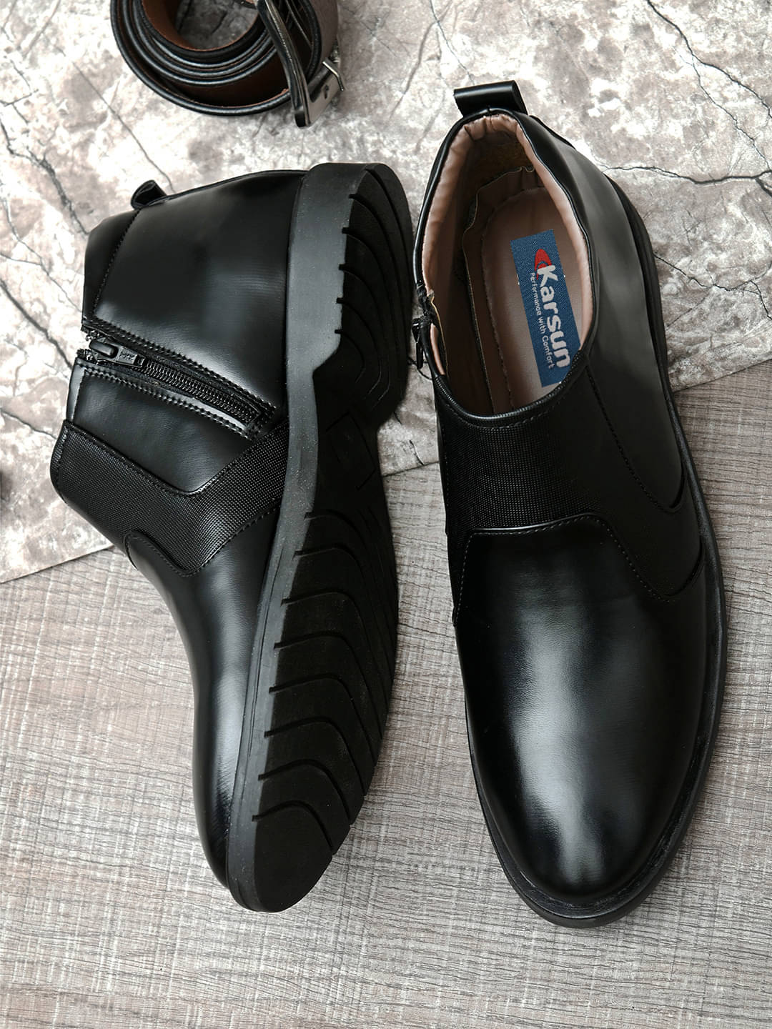     			Karsun Black Men's Formal Boots