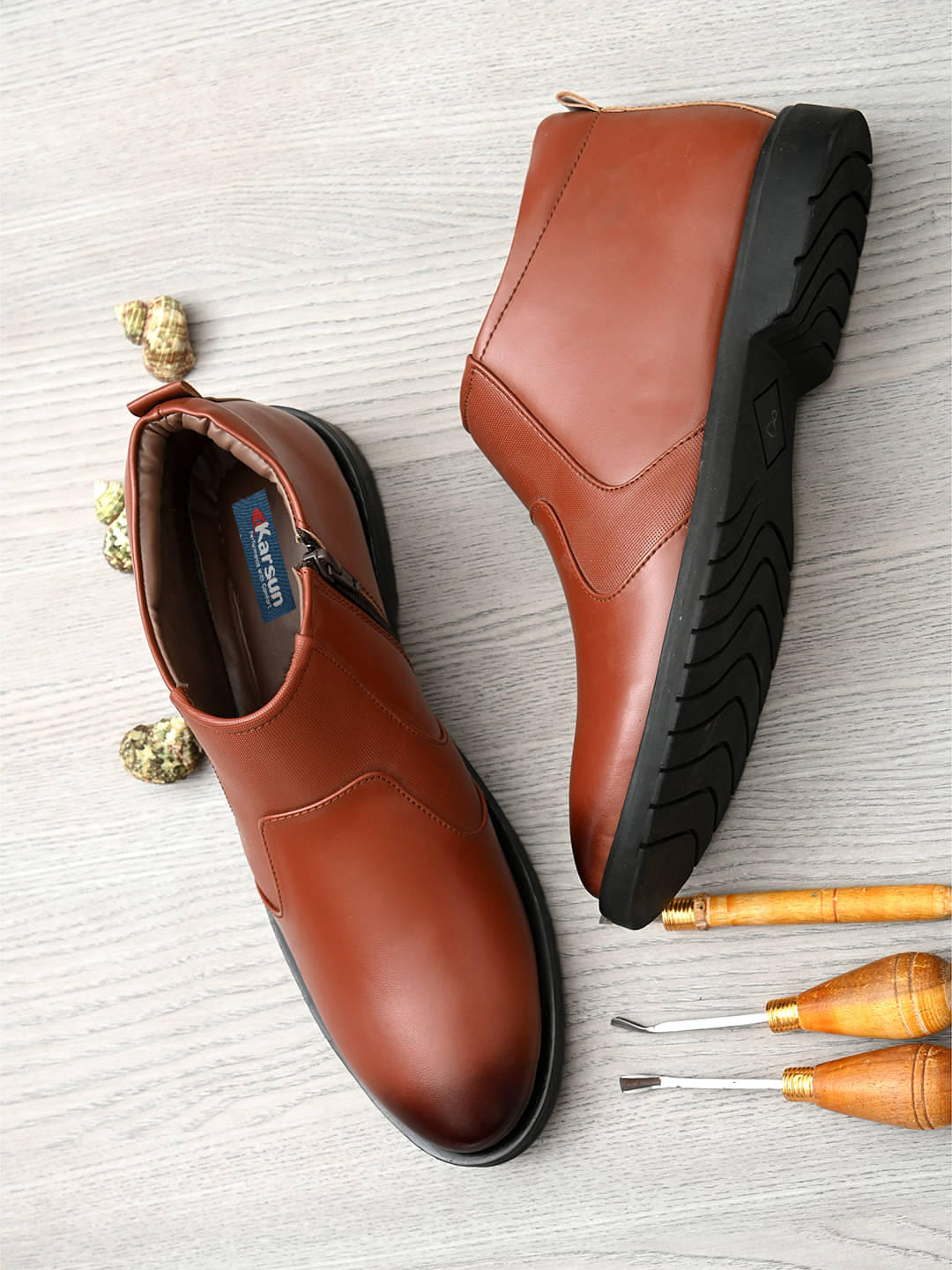     			Karsun Tan Men's Formal Boots