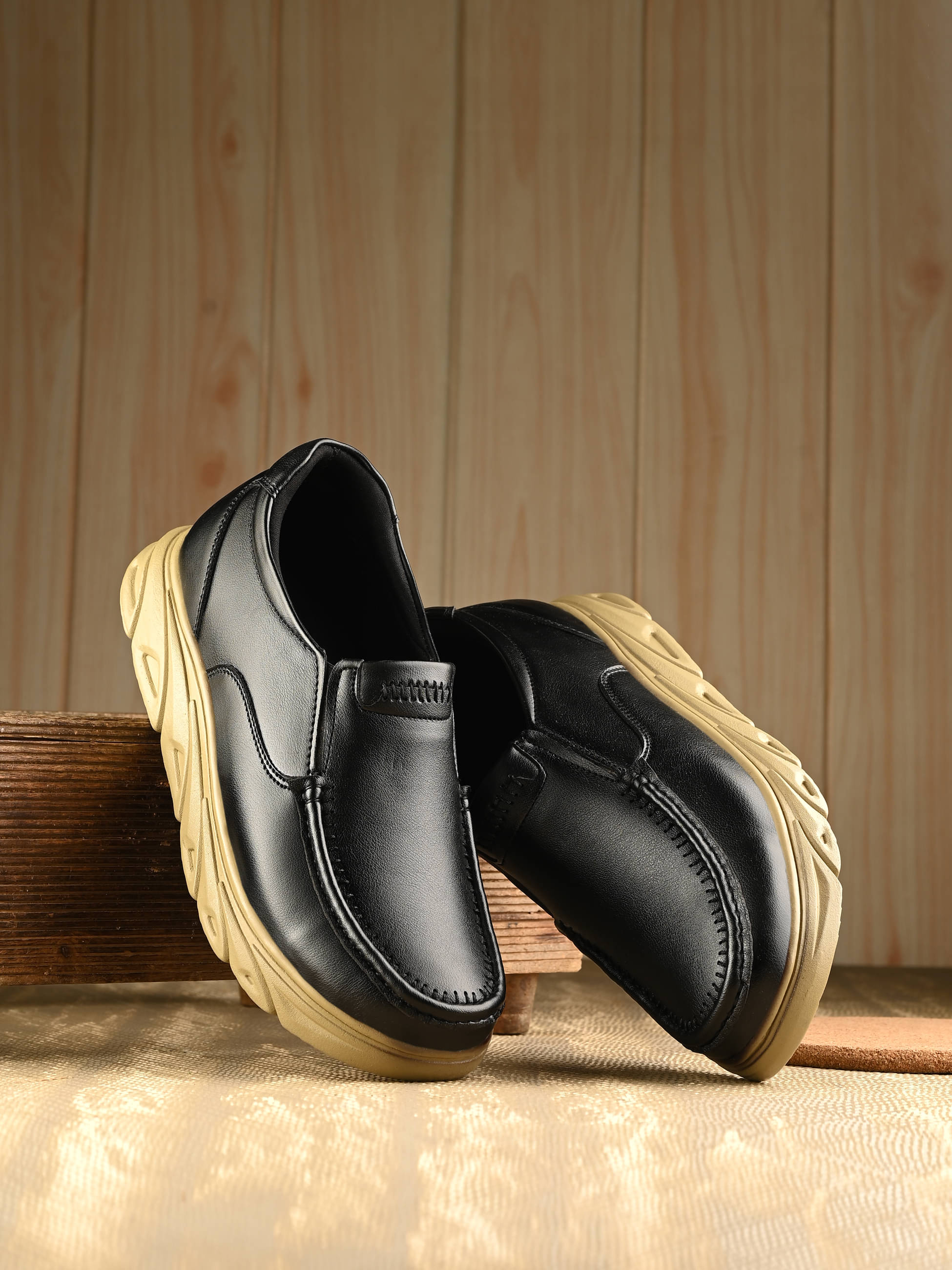 Kastava Without Laces Black Slip On Black Men's Slip-on Shoes Kastava Without Laces Black Slip On Black Men's Slip-on Shoes