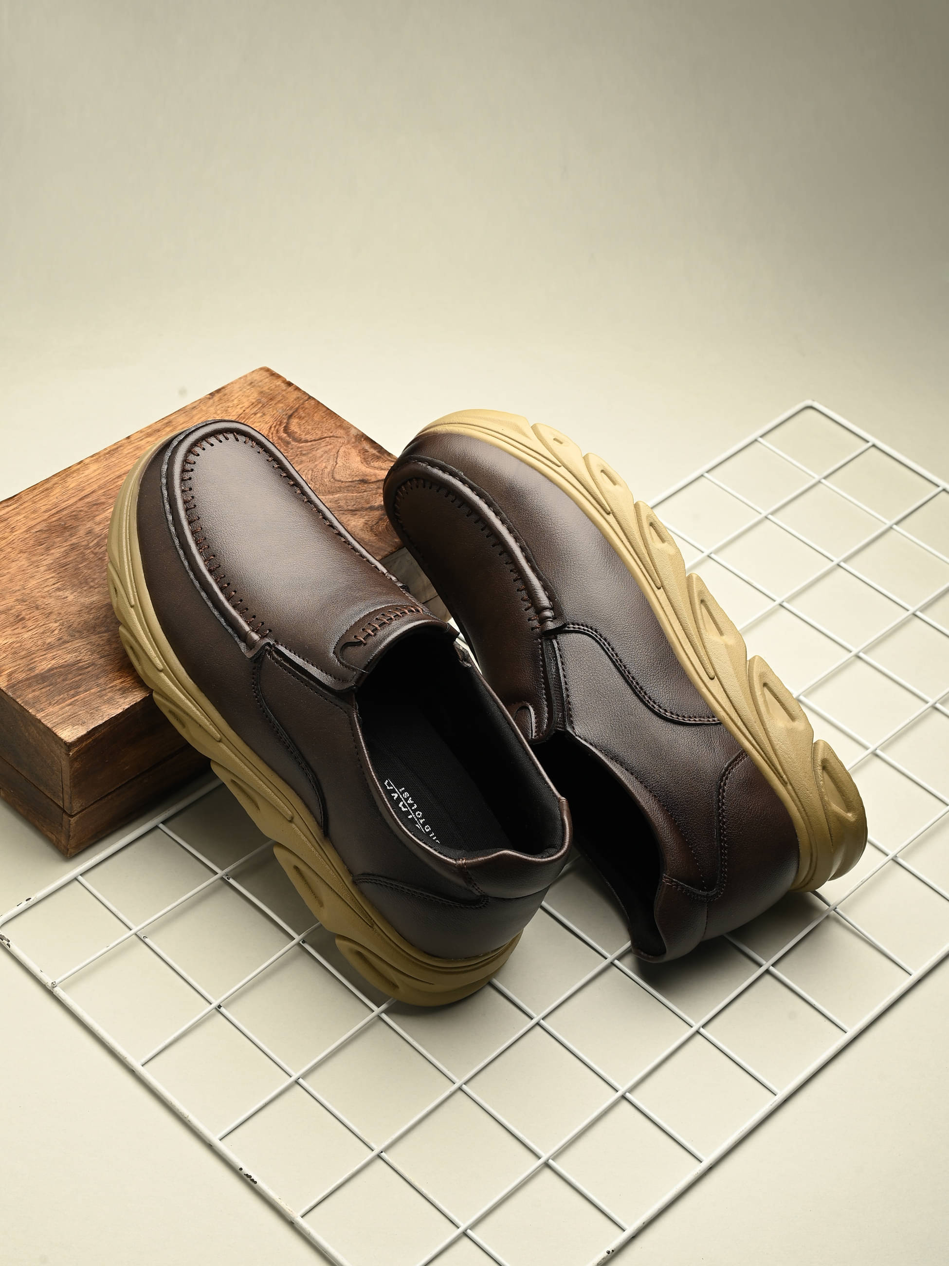     			Kastava Without Laces Brown Slip On Brown Men's Slip-on Shoes
