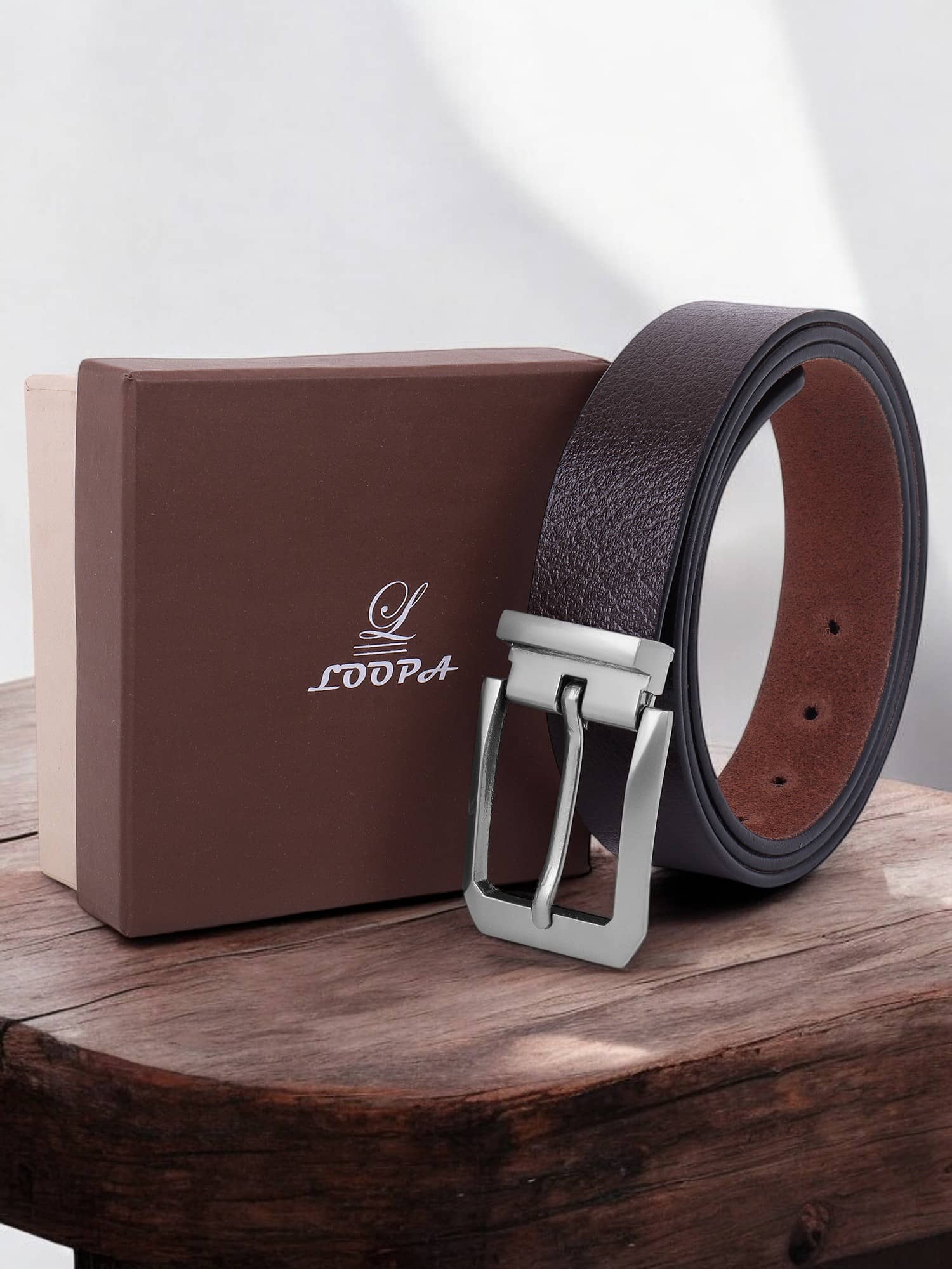 Loopa - Brown 100% Leather Men's Formal Belt ( Pack of 1 )