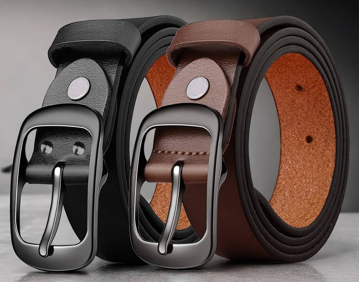 Loopa - Multi Leather Men's Formal Belt ( Pack of 2 )