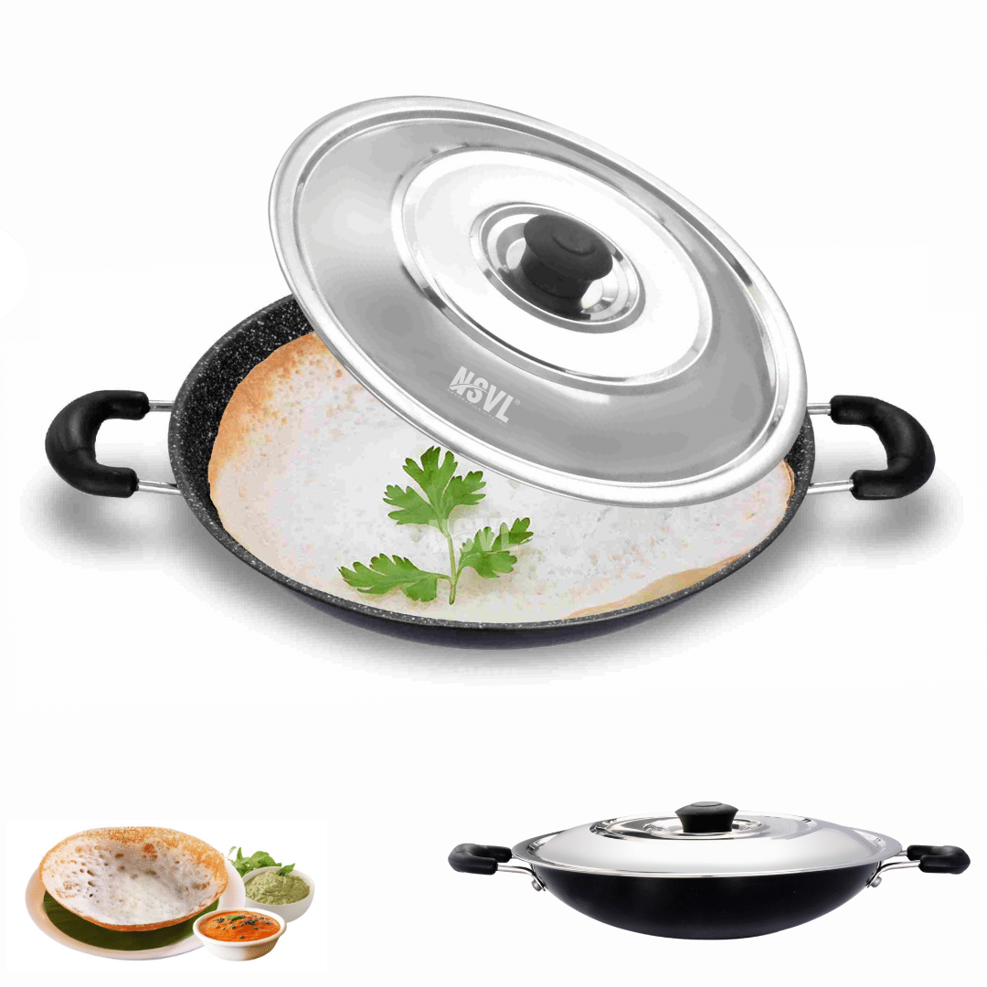     			NSVL Aluminium Non-Stick Chetty Pan ( Pack of 1 )