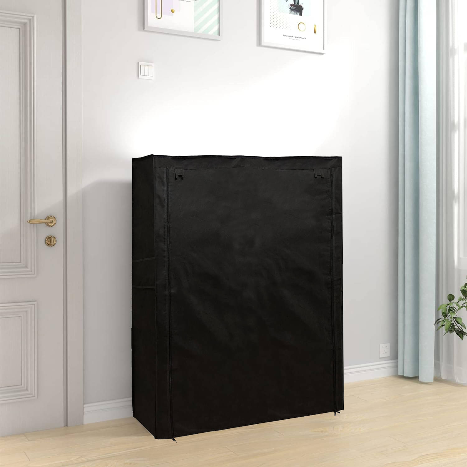     			RMERCHANTS 12 Layer Shoe Rack Cover Portable Foldable Shoe Stand Non Woven Zipper Fabric Cover (Black)
