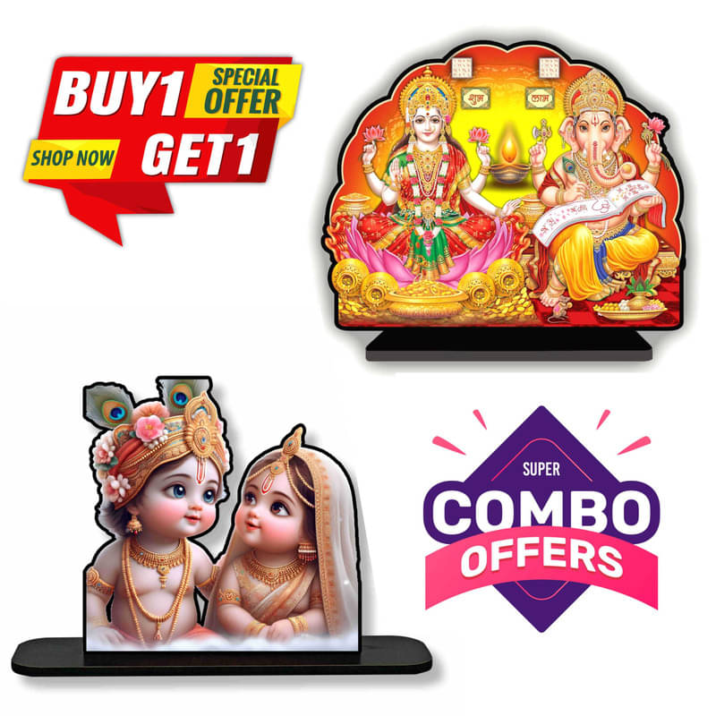     			Saf Wood Laxmi Ganesh Idol ( 22 cm )