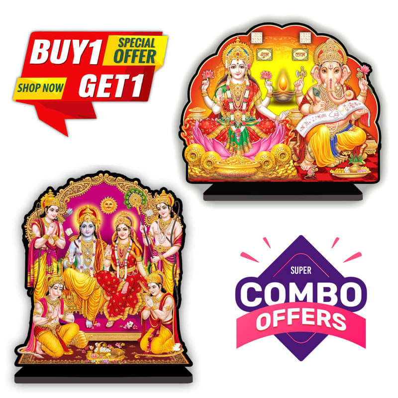     			Saf Wood Laxmi Ganesh Idol ( 27.94 cm )