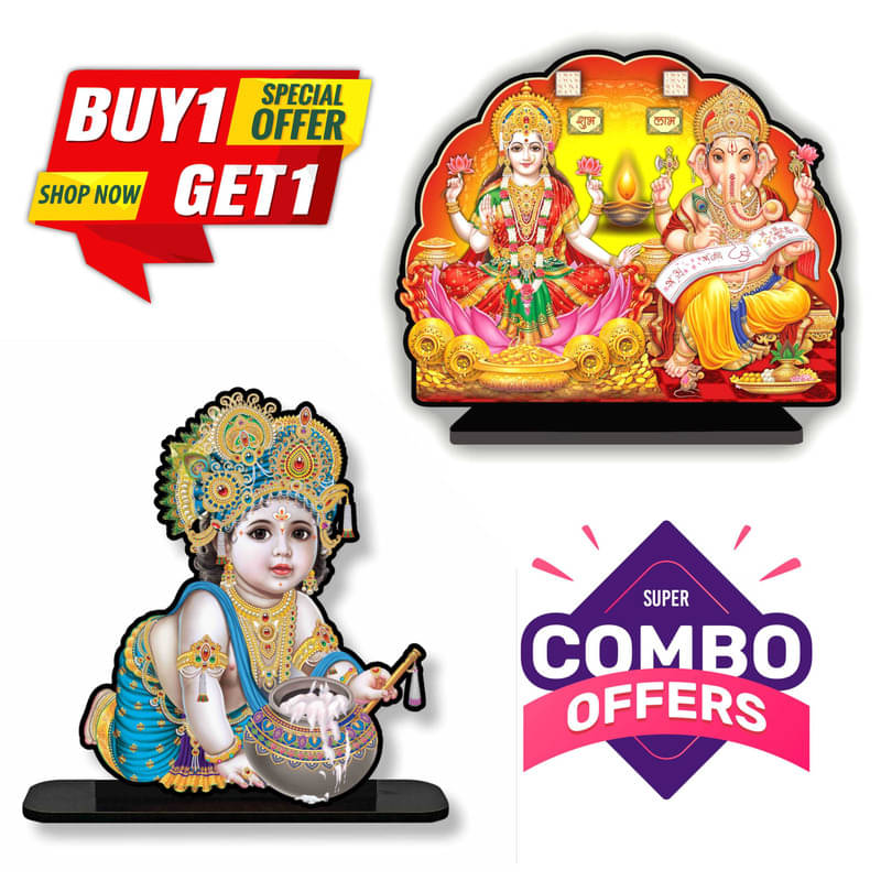     			Saf Wood Laxmi Ganesh Idol ( 20 cm )