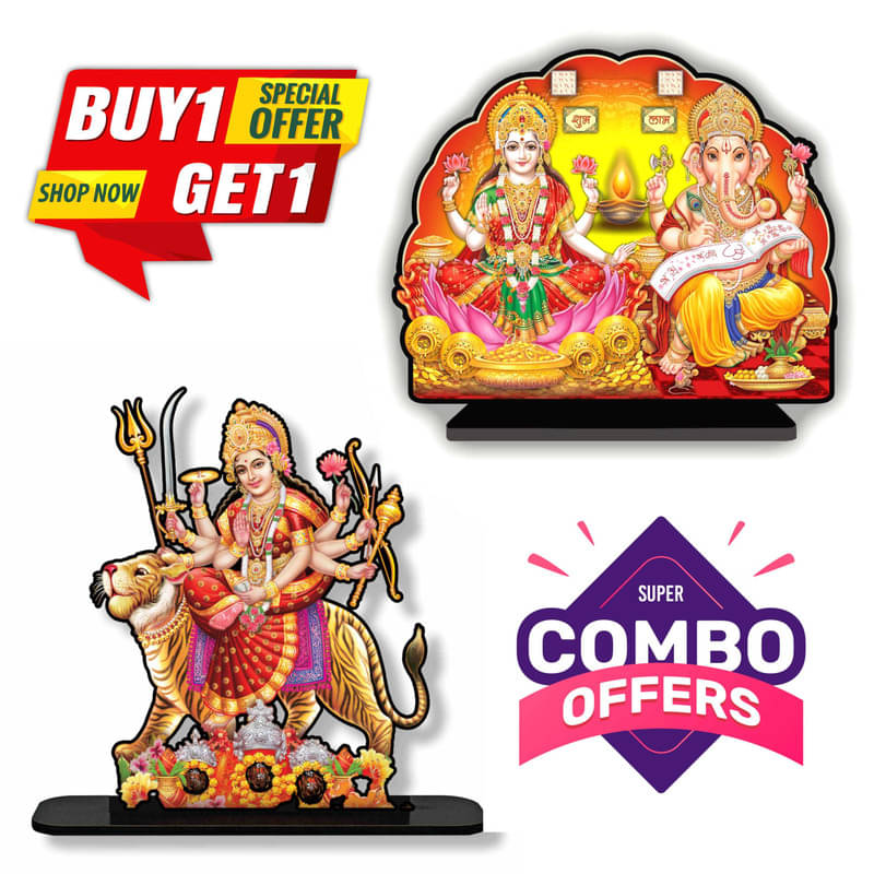     			Saf Wood Laxmi Ganesh Idol ( 23 cm )