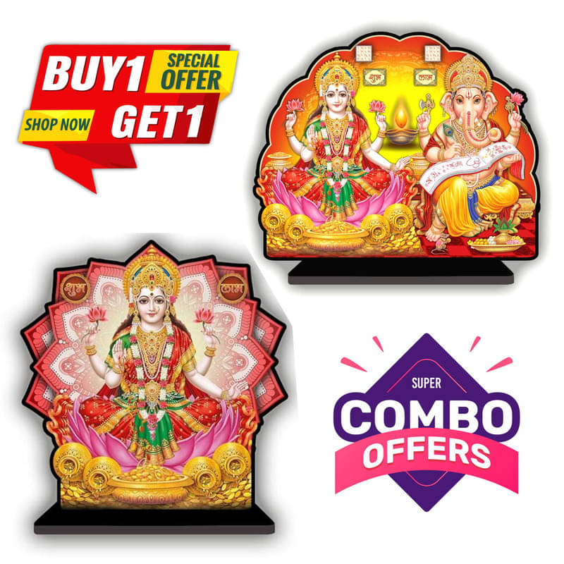     			Saf Wood Laxmi Ganesh Idol ( 27.94 cm )
