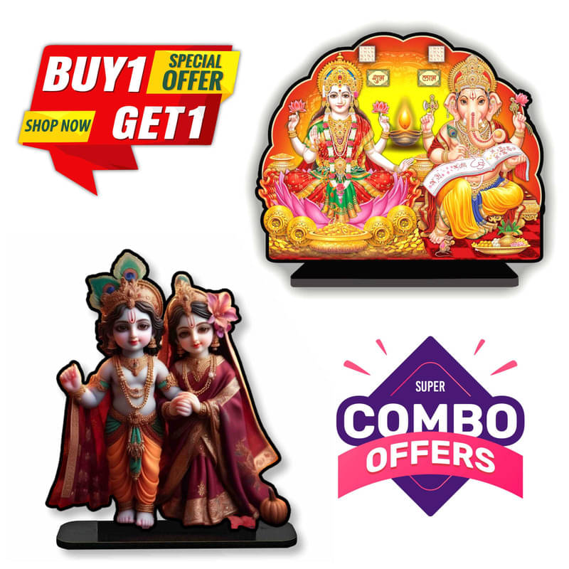     			Saf Wood Laxmi Ganesh Idol ( 20 cm )