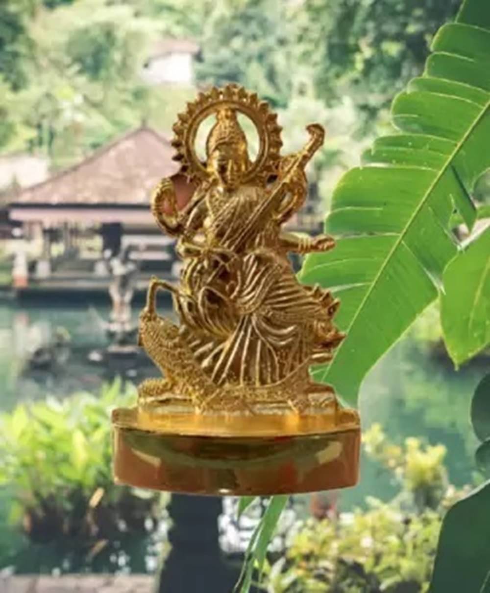 Shri Astha Vinayak Brass Goddess Saraswati Idol ( 11 cm ) Shri Astha Vinayak Brass Goddess Saraswati Idol ( 11 cm )