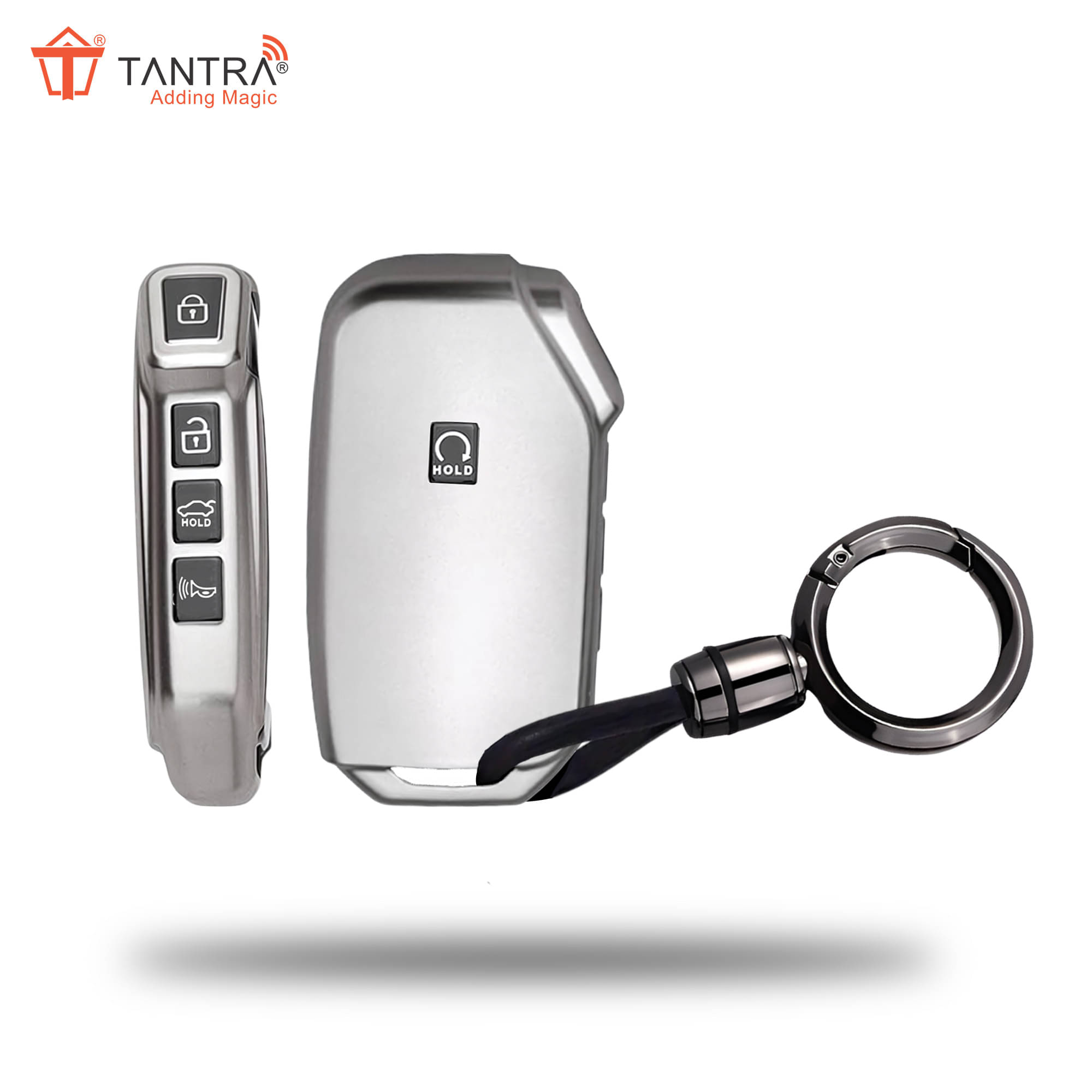 TANTRA TPU Key Cover and Metal Keychain Compatible for Kia Ceed Cerato Forte NIRO Seltos Sorento Soul Sportage Telluride K5 5 Button Smart Key (Grey) TANTRA TPU Key Cover and Metal Keychain Compatible for Kia Ceed Cerato Forte NIRO Seltos Sorento Soul Sportage Telluride K5 5 Button Smart Key (Grey)