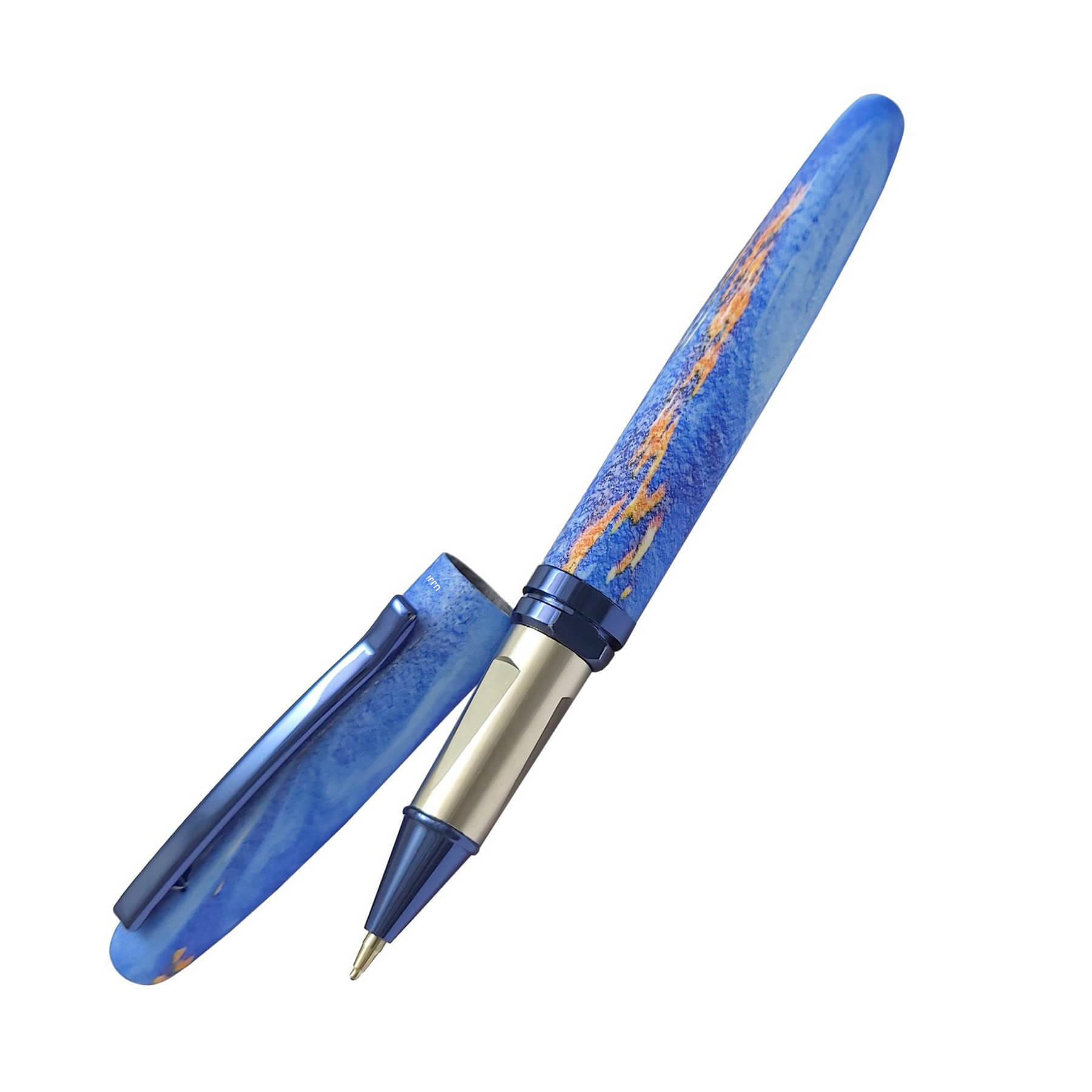 UJJi Blunt Triangle Shape Unique Design Print Sky Blue Roller Ball Pen UJJi Blunt Triangle Shape Unique Design Print Sky Blue Roller Ball Pen