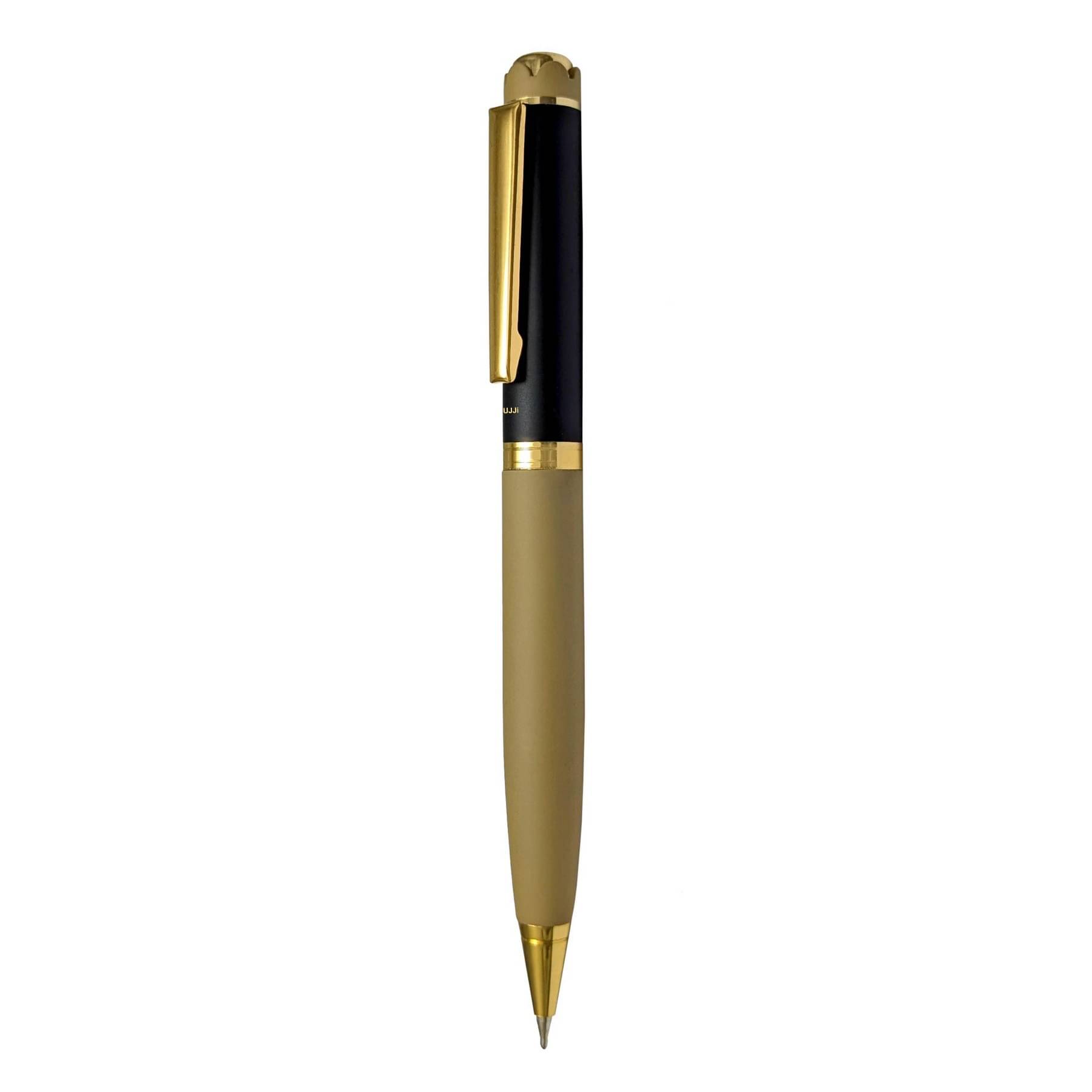     			UJJi Flower Design Cap with Beige Colour and Golden Clip Ball Pen