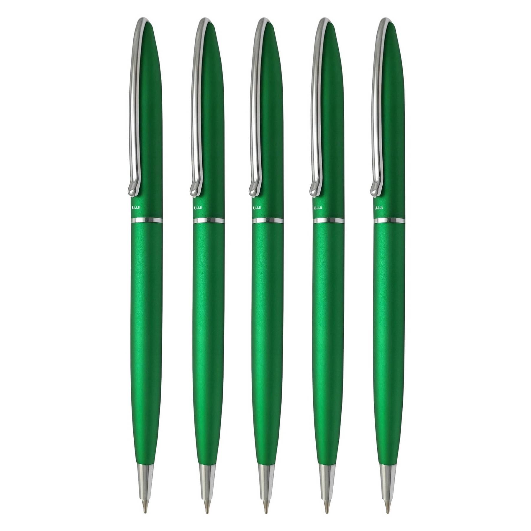 UJJi Green Color Matte Finish Sleek Design Metal Body Ball Pen UJJi Green Color Matte Finish Sleek Design Metal Body Ball Pen