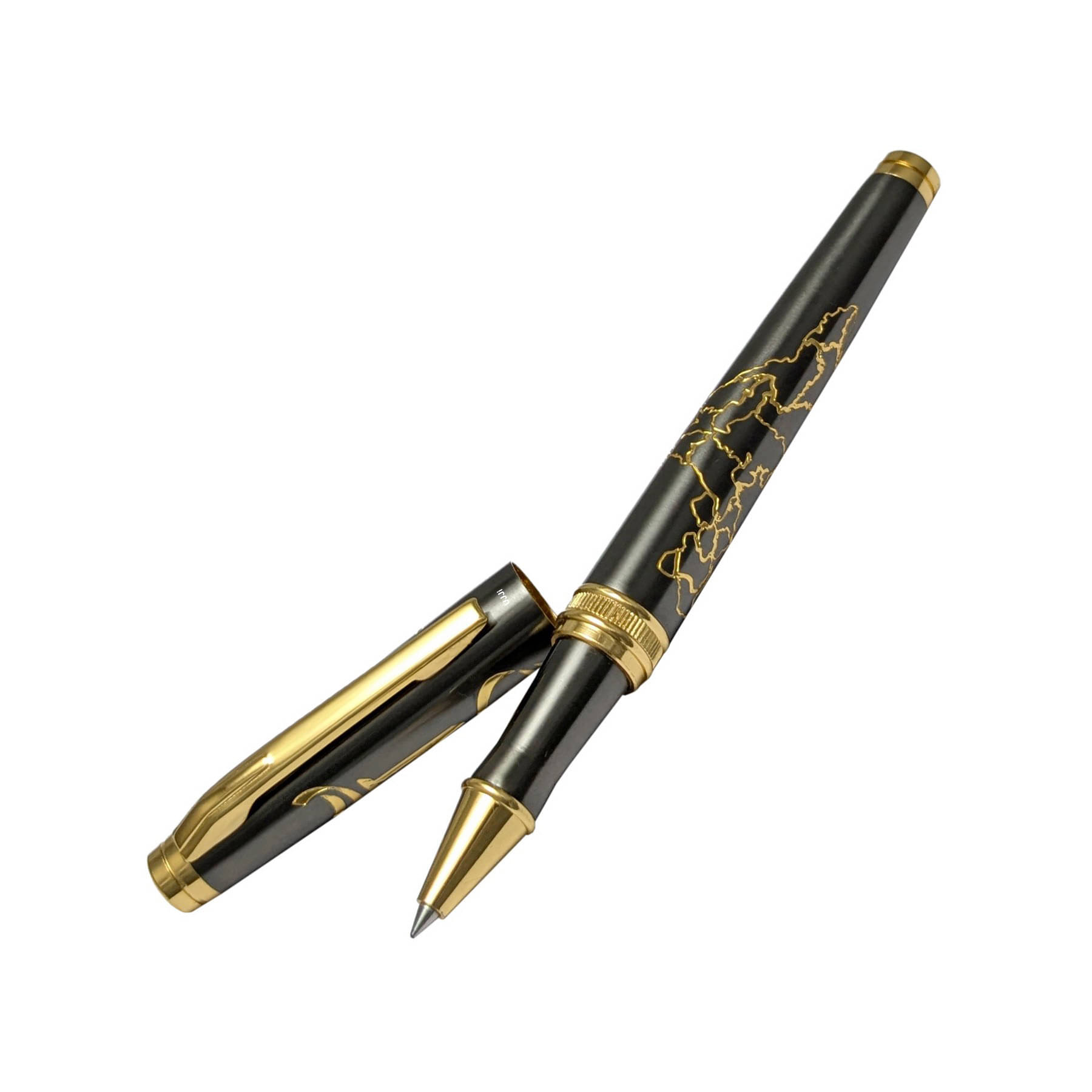     			UJJi INDIA MAP and MERA BHARAT MAHAN carved excecutive gunmetal Roller Ball Pen
