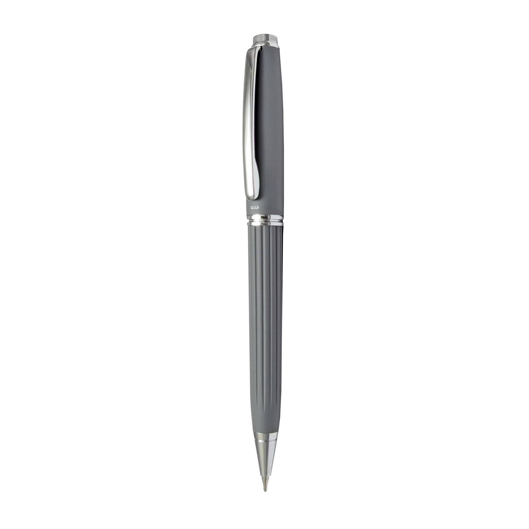 UJJi Lining Pattern Design Grey Colour with Chrome Plated Clip Ball Pen UJJi Lining Pattern Design Grey Colour with Chrome Plated Clip Ball Pen