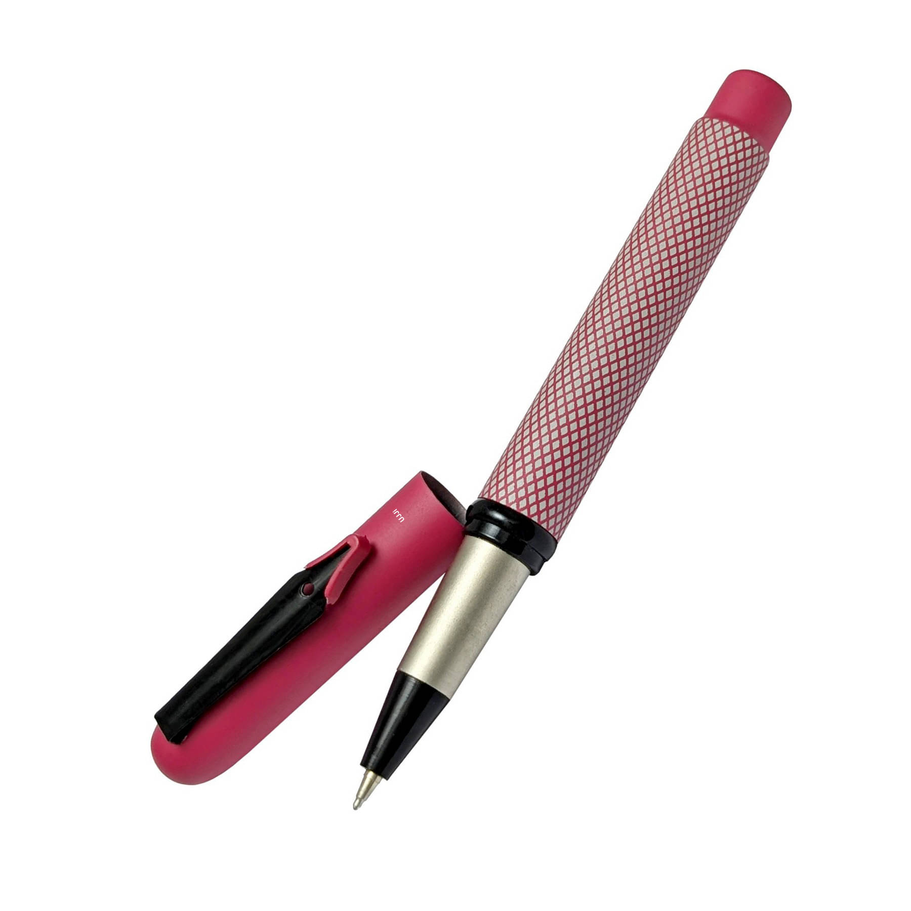 UJJi Magnetic Cap Textured Pattern Body Design Pink Color Nib Design Clip Roller Ball Pen UJJi Magnetic Cap Textured Pattern Body Design Pink Color Nib Design Clip Roller Ball Pen