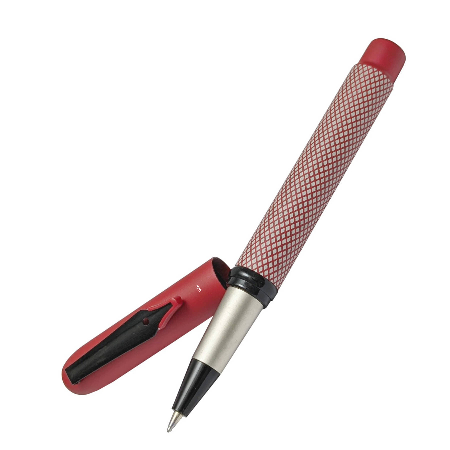     			UJJi Magnetic Cap Textured Pattern Body Design Red Color Nib Design Clip Roller Ball Pen