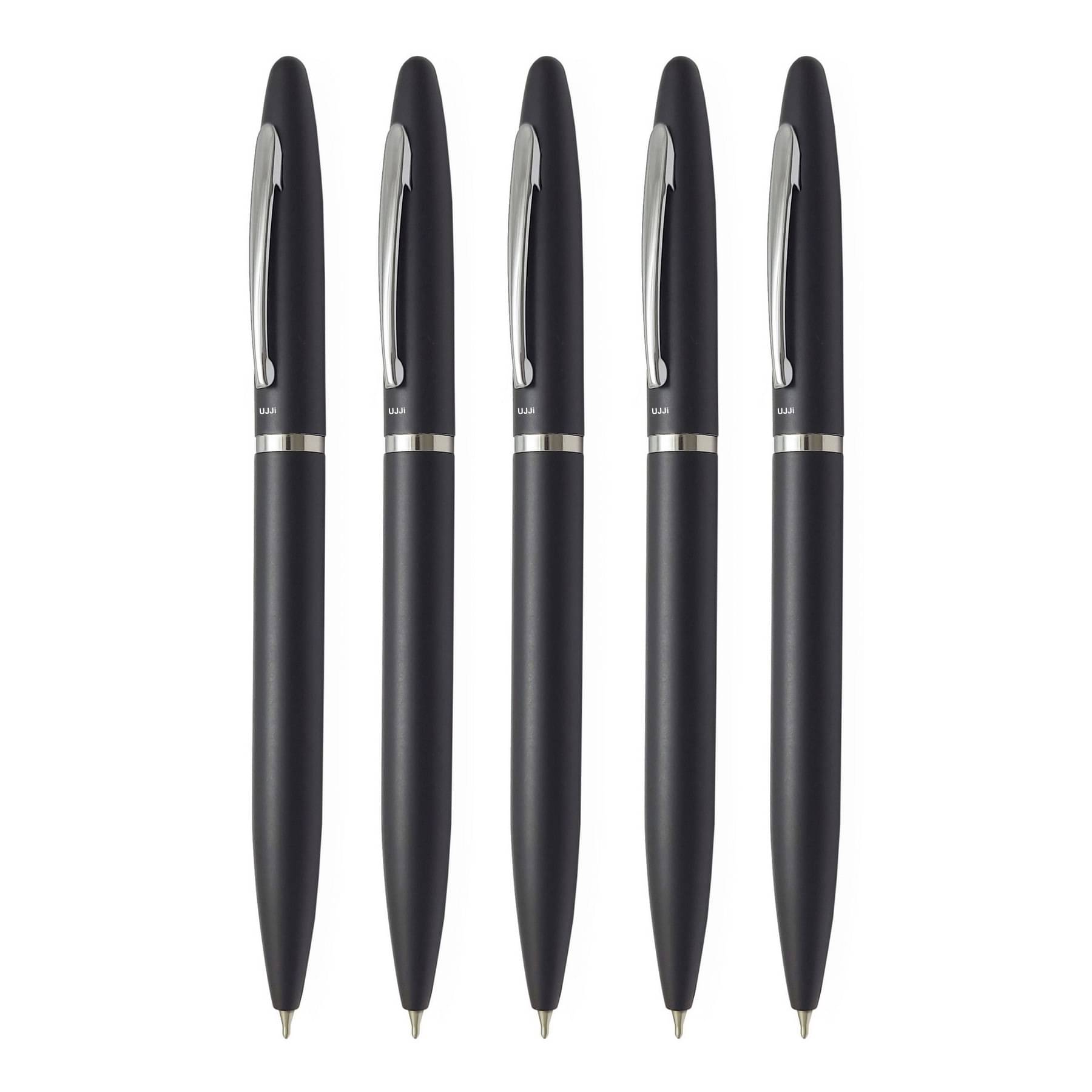     			UJJi Matte Black with Chrome Plated Clip Ball Pen