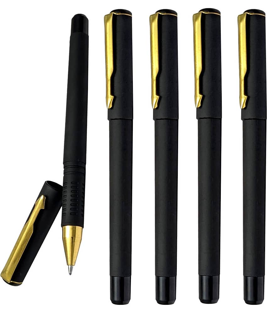 Srpc Set Of Baoke Gel Ink Rollerball Pens (Black, New