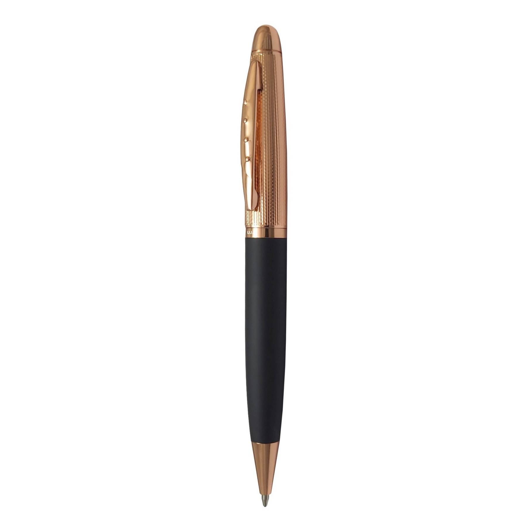 UJJi Rubberized Matte Black Body with Copper Cap Ball Pen UJJi Rubberized Matte Black Body with Copper Cap Ball Pen