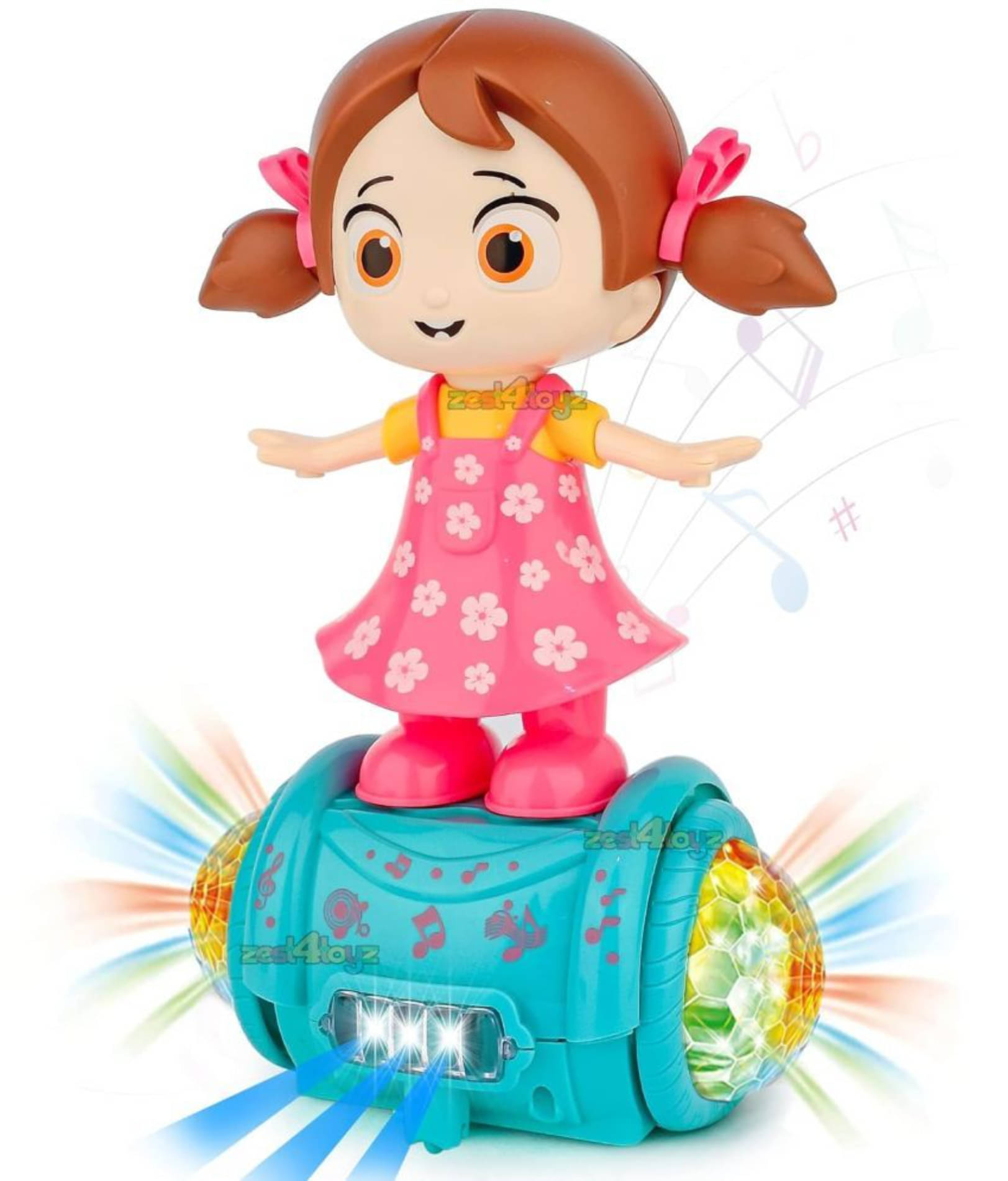 Zest 4 Toyz Musical Dancing Girl Doll Activity Play Center Toy 360 Degree Rotating with Flashing Lights and Bump n Go Action Toys     			Zest 4 Toyz Musical Dancing Girl Doll Activity Play Center Toy 360 Degree Rotating with Flashing Lights and Bump n Go Action Toys