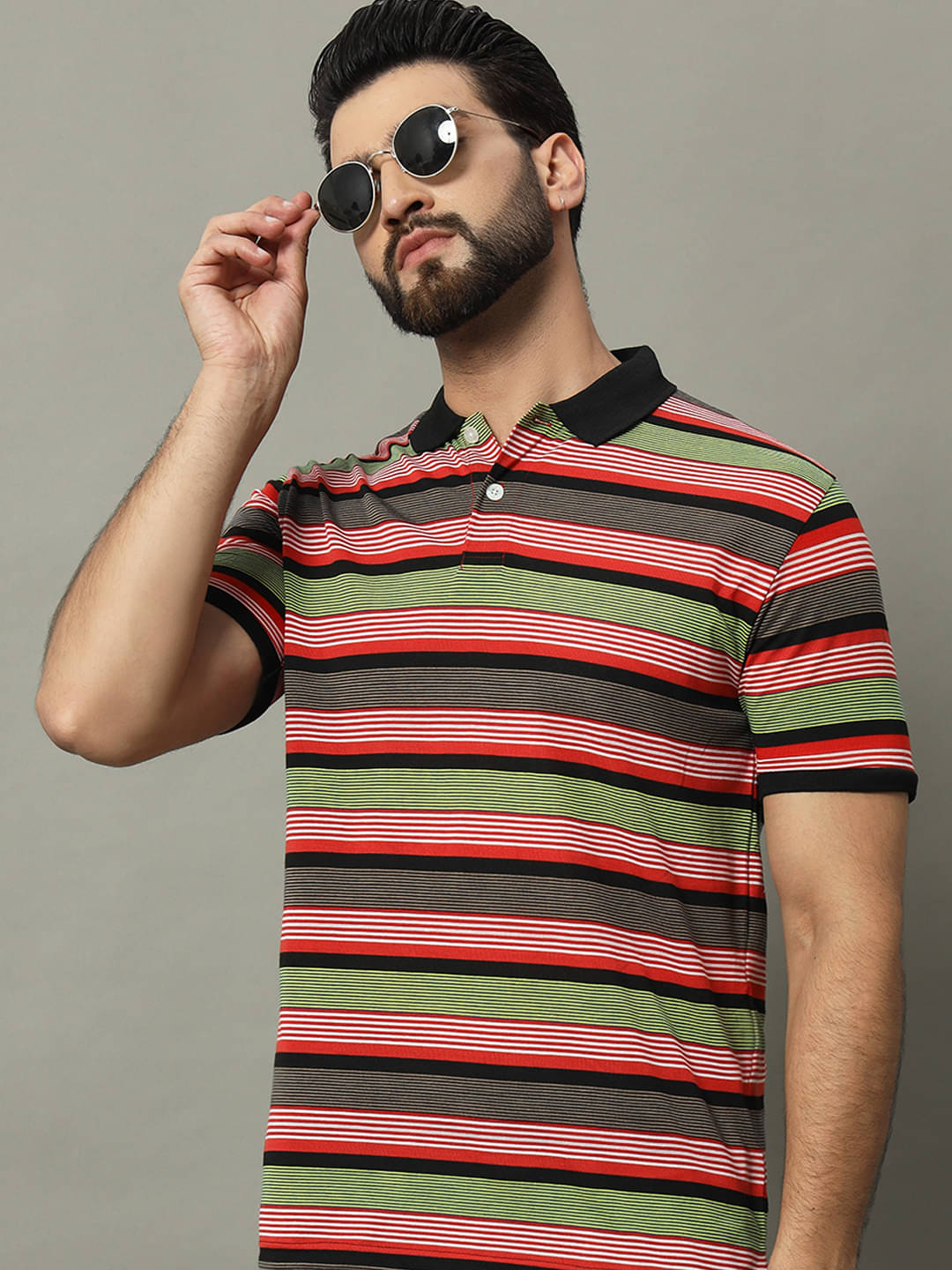 GET GOLF Pack of 1 Cotton Blend Regular Fit Self Design Half Sleeves Men's Polo T Shirt ( Multicolor ) GET GOLF Pack of 1 Cotton Blend Regular Fit Self Design Half Sleeves Men's Polo T Shirt ( Multicolor )