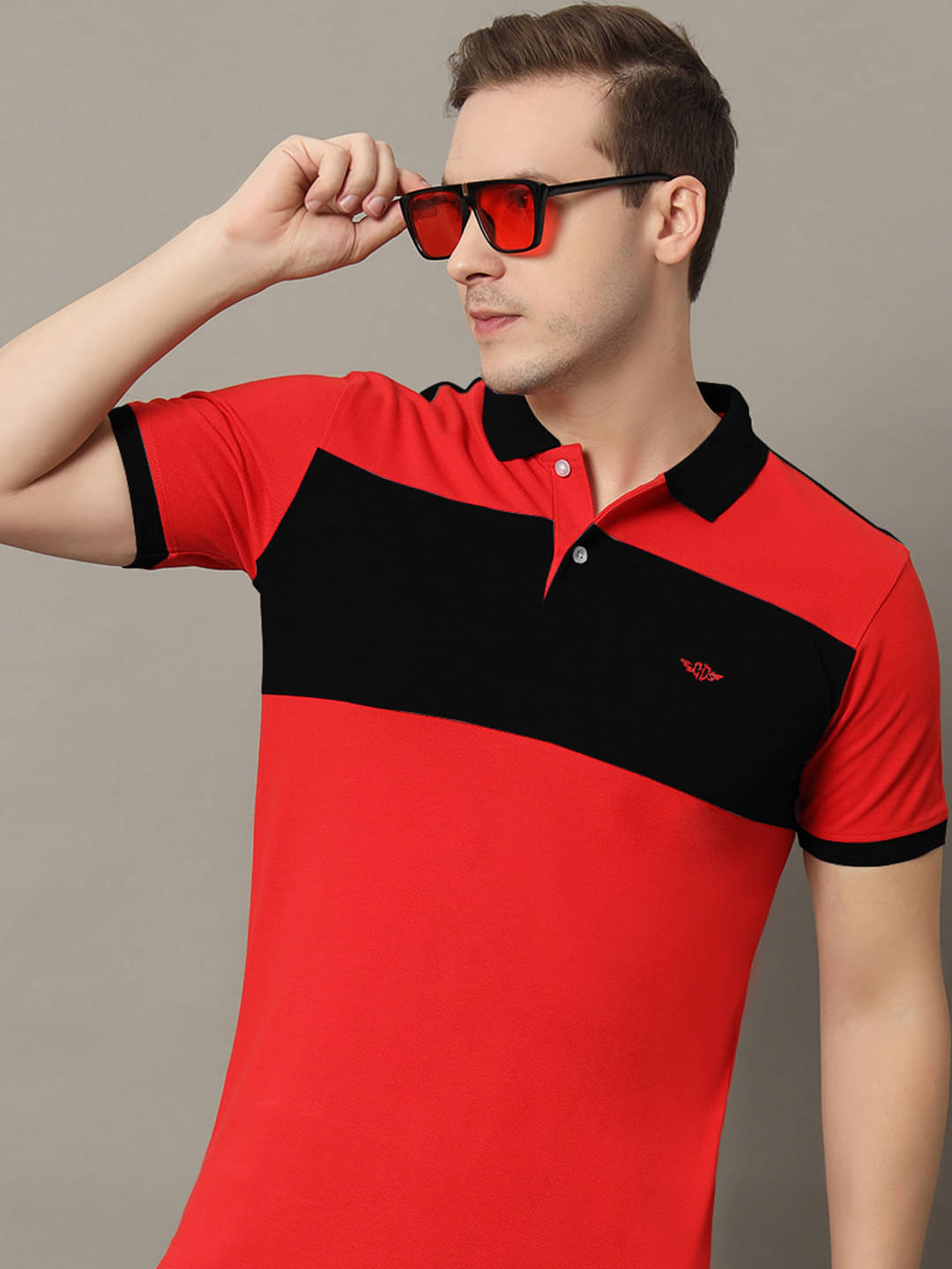 GET GOLF Pack of 1 Cotton Blend Regular Fit Self Design Half Sleeves Men's Polo T Shirt ( Red )     			GET GOLF Pack of 1 Cotton Blend Regular Fit Self Design Half Sleeves Men's Polo T Shirt ( Red )