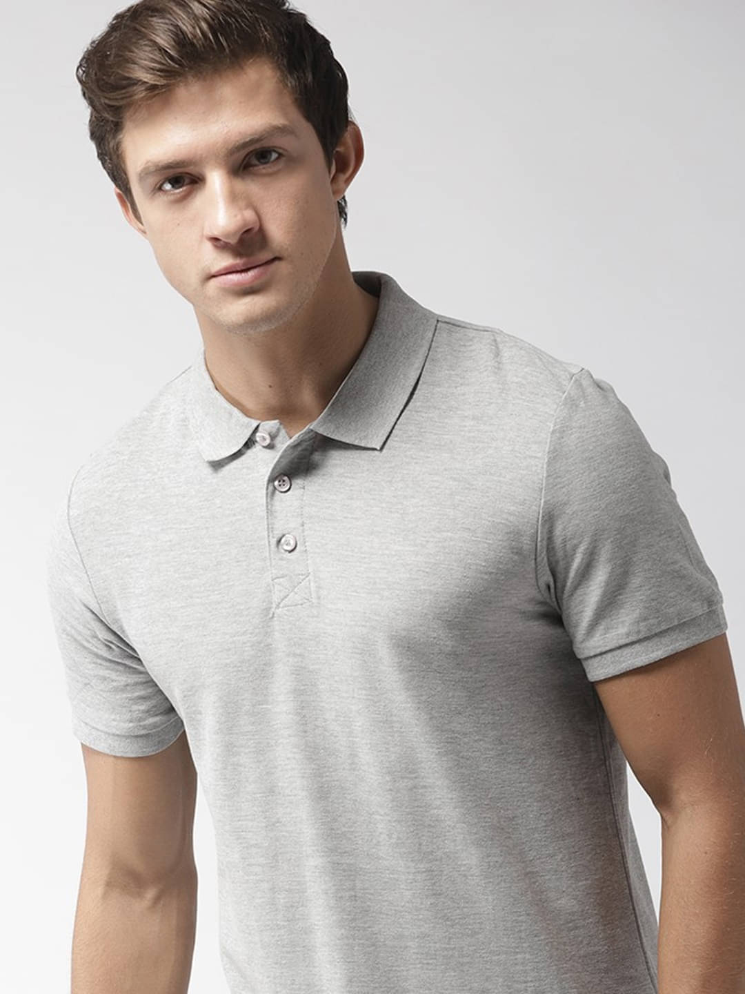 GET GOLF Pack of 1 Cotton Blend Regular Fit Self Design Half Sleeves Men's Polo T Shirt ( Light Grey )     			GET GOLF Pack of 1 Cotton Blend Regular Fit Self Design Half Sleeves Men's Polo T Shirt ( Light Grey )