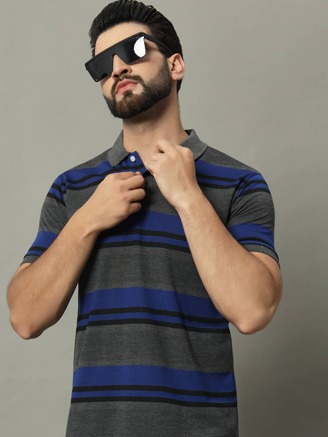 GET GOLF Pack of 1 Cotton Blend Regular Fit Self Design Half Sleeves Men's Polo T Shirt ( Multicolor ) GET GOLF Pack of 1 Cotton Blend Regular Fit Self Design Half Sleeves Men's Polo T Shirt ( Multicolor )