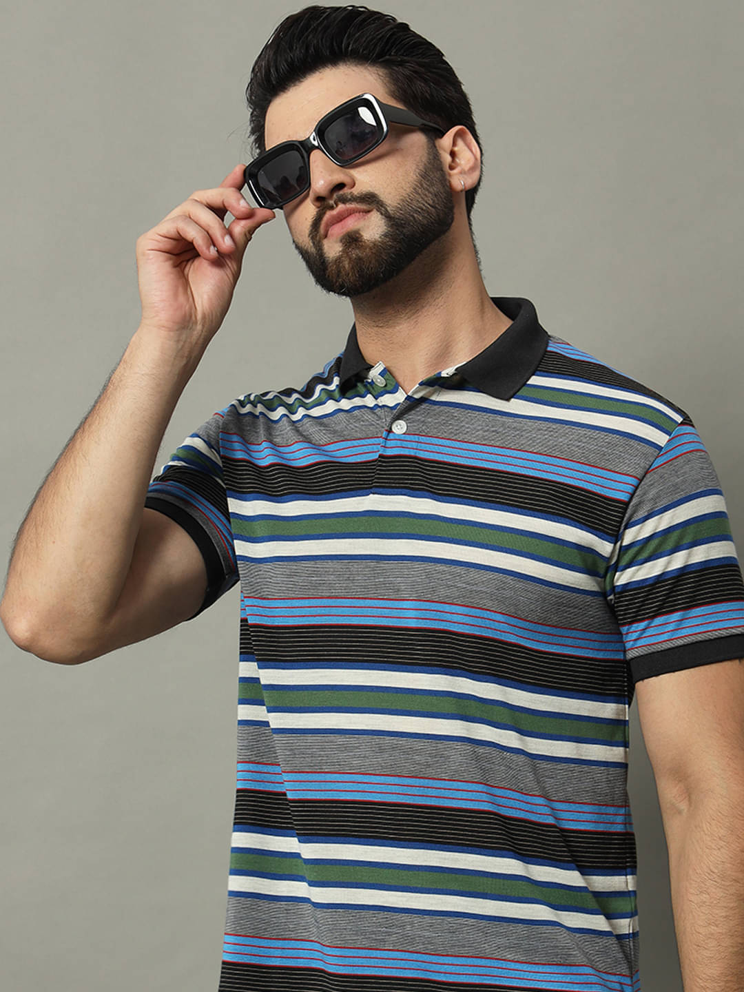     			GET GOLF Pack of 1 Cotton Blend Regular Fit Self Design Half Sleeves Men's Polo T Shirt ( Multicolor )