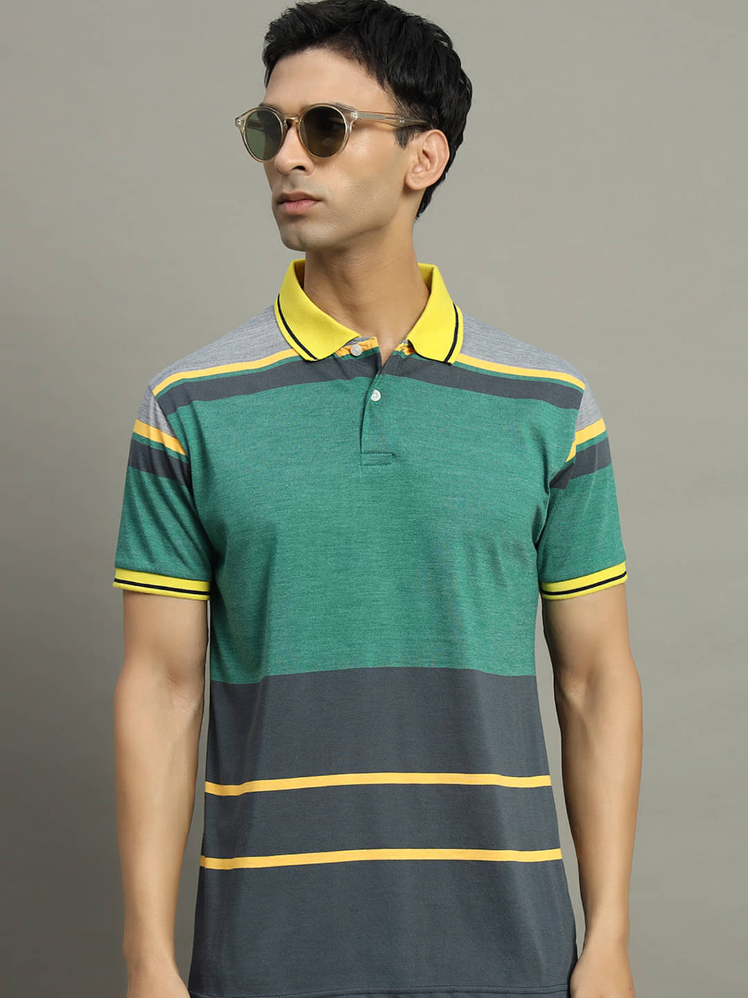     			GET GOLF Pack of 1 Cotton Blend Regular Fit Self Design Half Sleeves Men's Polo T Shirt ( Multicolor )