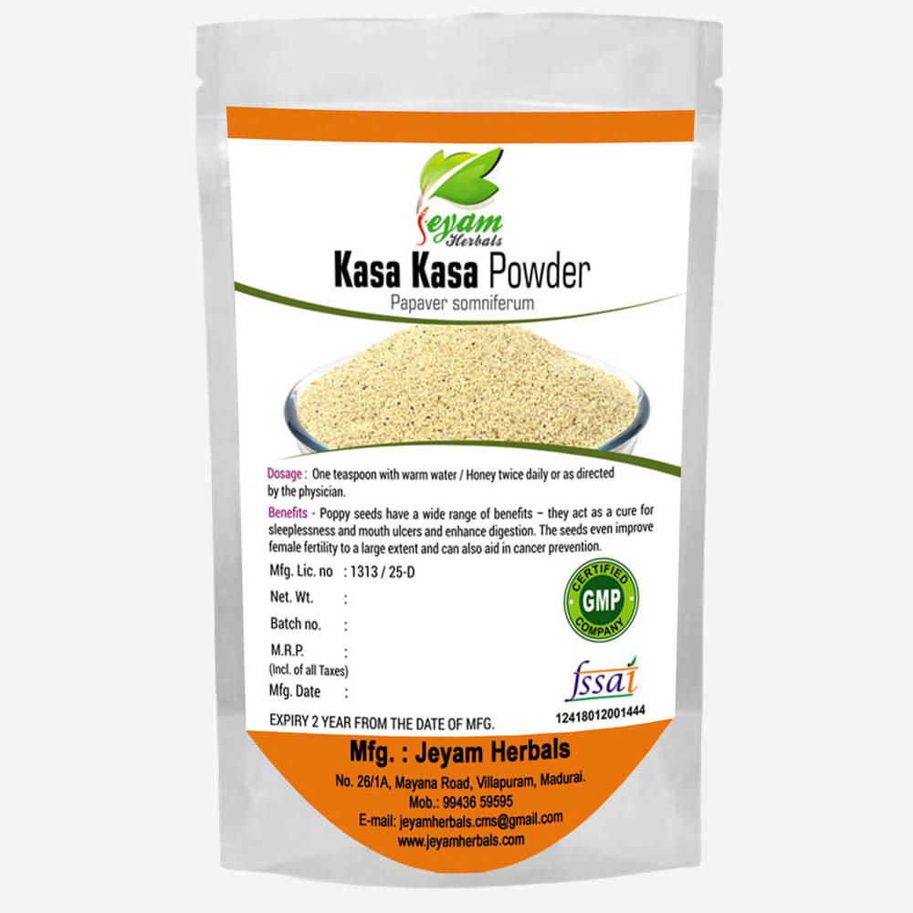Jeyam Herbals Kasakasa Powder | Poppy Seed Powder 100 gm Jeyam Herbals Kasakasa Powder | Poppy Seed Powder 100 gm