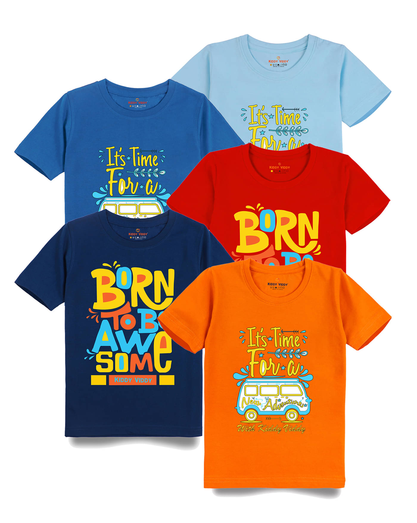     			KIDDY VIDDY Pack of 1 Boys Cotton T-Shirt ( Blue )