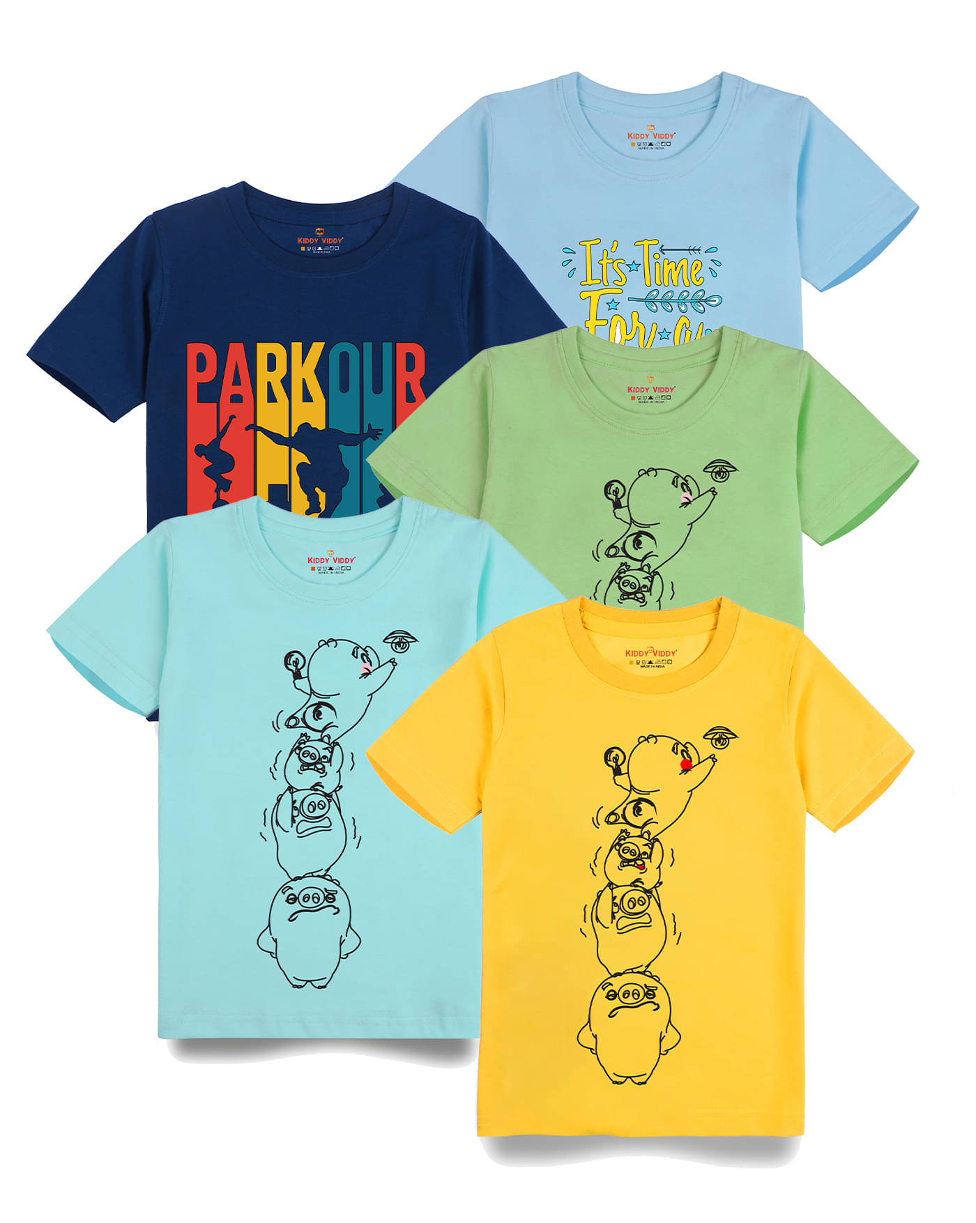     			KIDDY VIDDY Pack of 1 Boys Cotton Polo T-Shirt ( Navy )