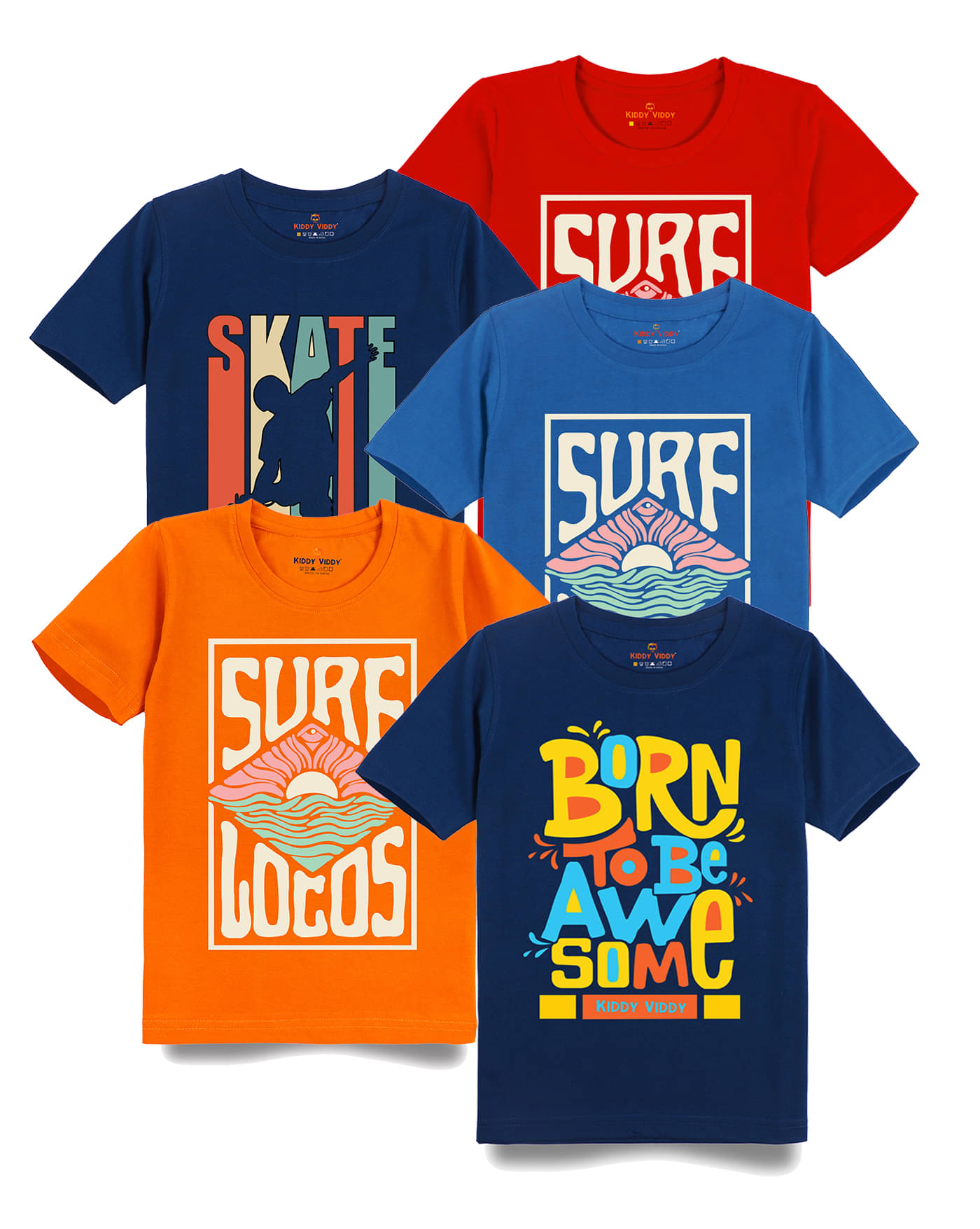     			KIDDY VIDDY Pack of 1 Boys Cotton T-Shirt ( Navy )