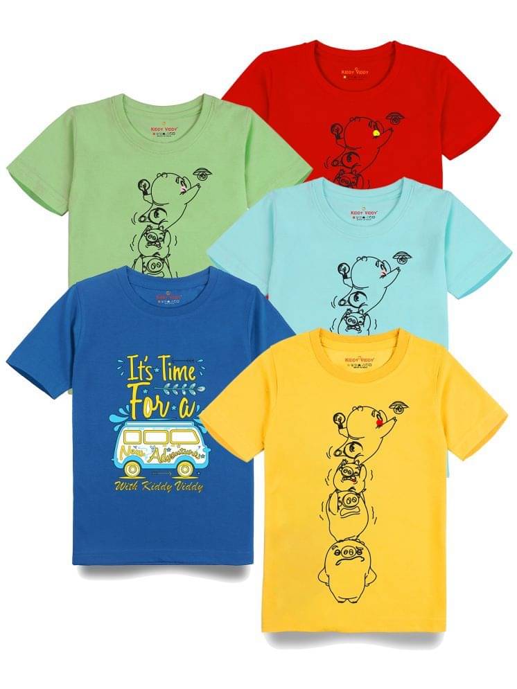    			KIDDY VIDDY Pack of 1 Boys Cotton T-Shirt ( Neon Green )