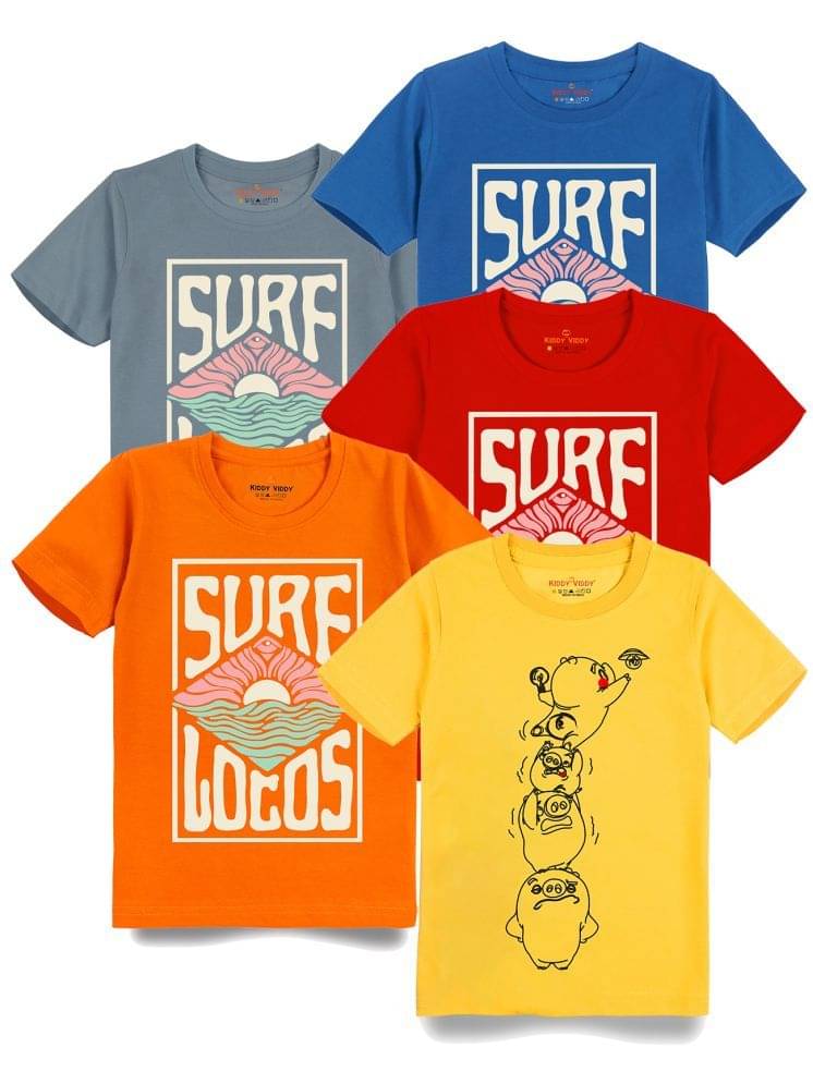     			KIDDY VIDDY Pack of 1 Boys Cotton T-Shirt ( Orange )