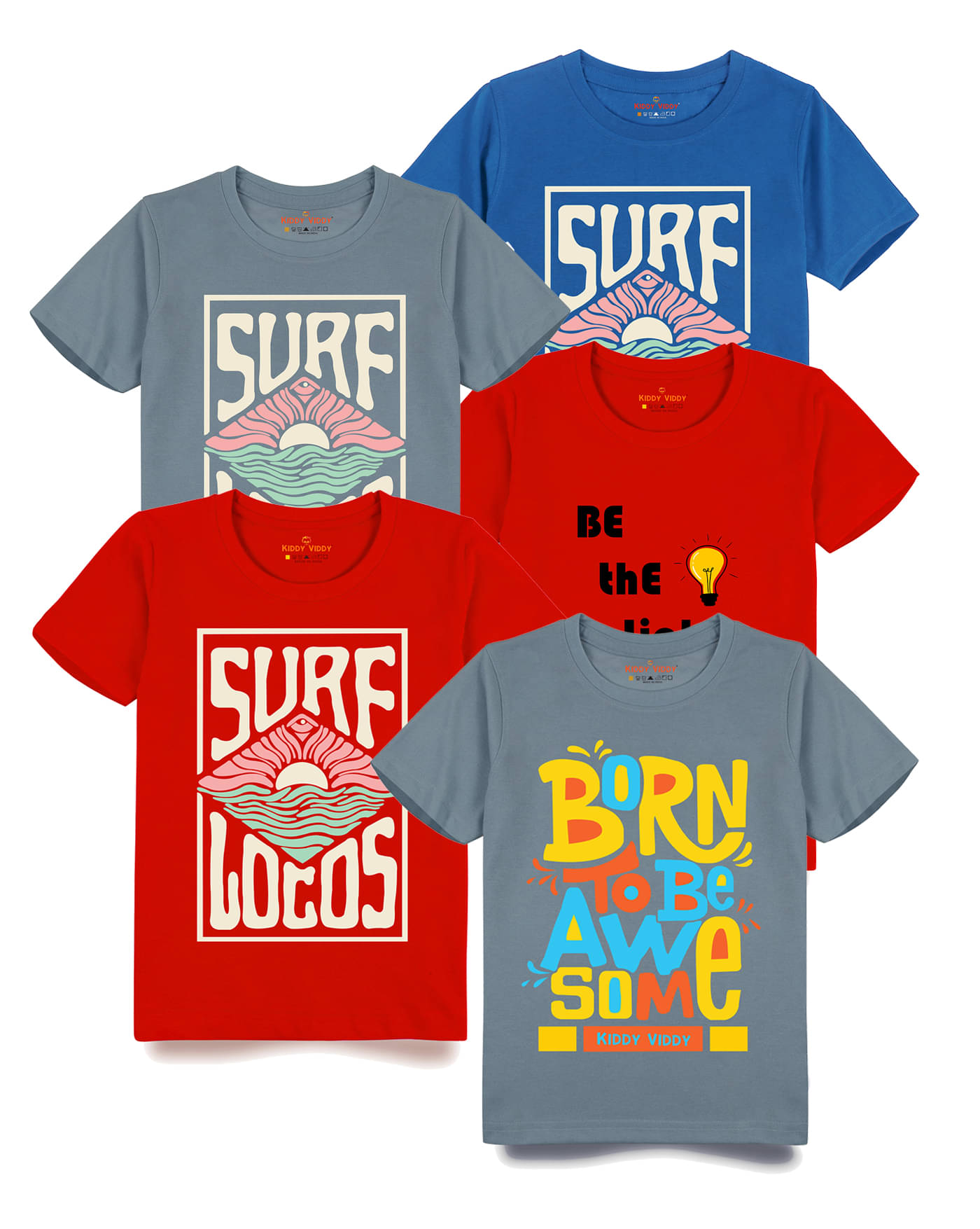     			KIDDY VIDDY Pack of 1 Boys Cotton T-Shirt ( Teal )