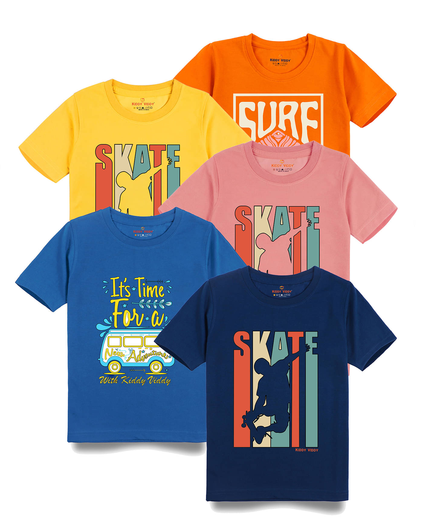     			KIDDY VIDDY Pack of 1 Boys Cotton T-Shirt ( Yellow )