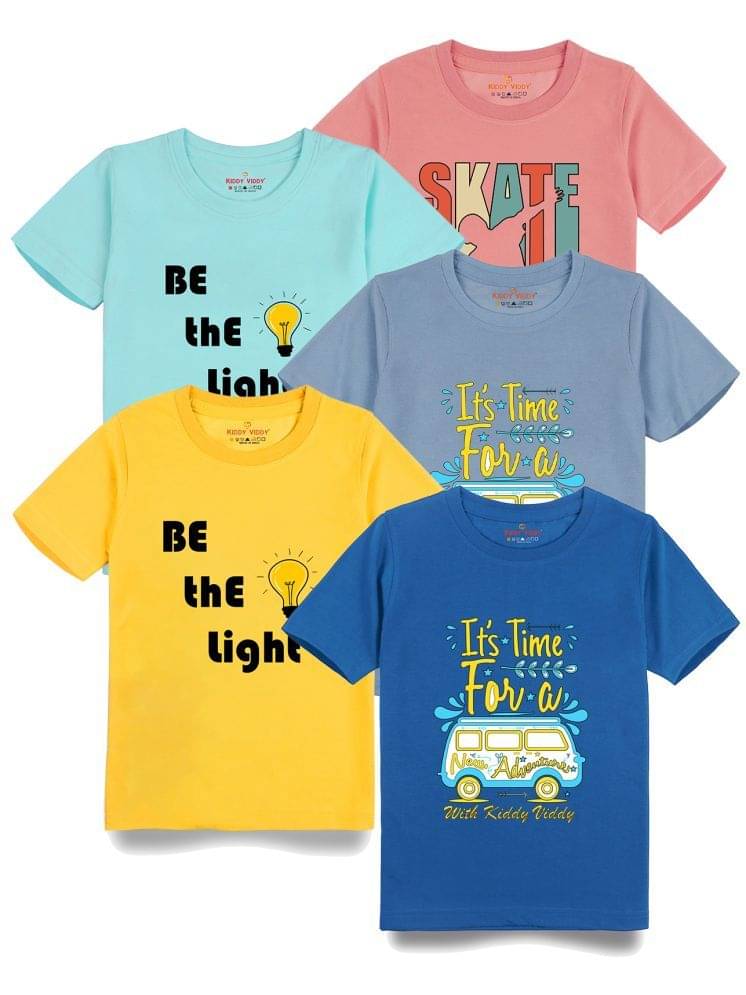     			KIDDY VIDDY Pack of 1 Boys Cotton T-Shirt ( Yellow )