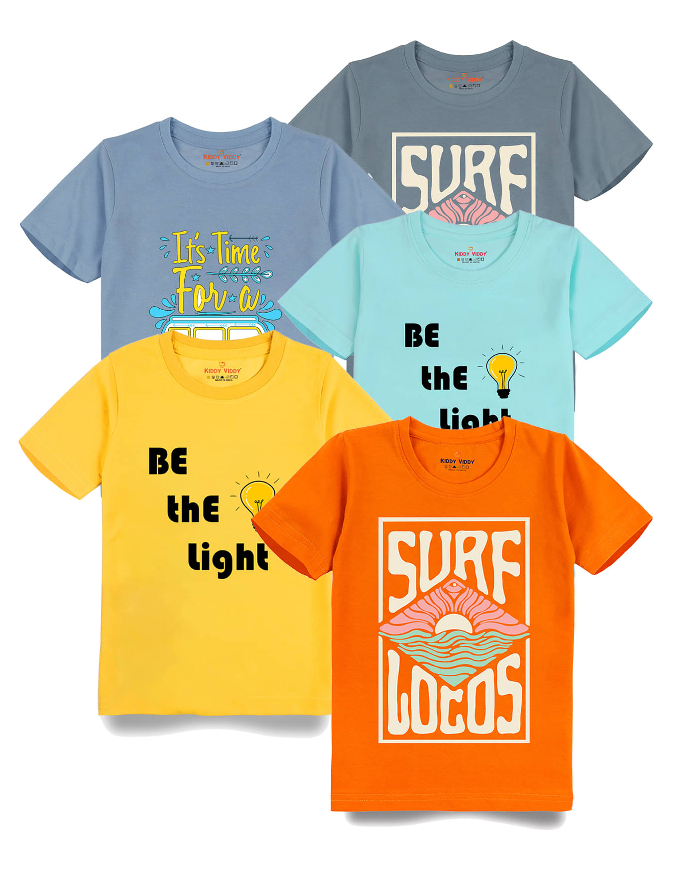     			KIDDY VIDDY Pack of 1 Boys Cotton T-Shirt ( Yellow )