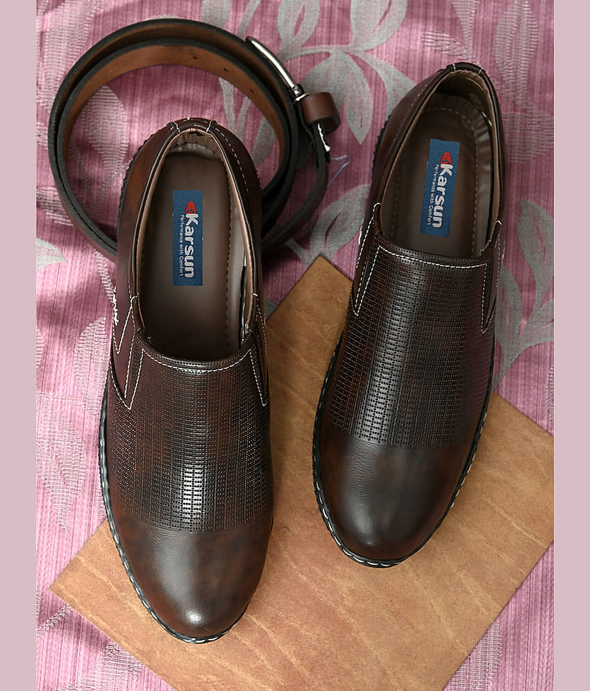 Karsun Overseas 8205 Brown Men's Slip-on Shoes - Casual Shoes | Buy online on ZillyBuy