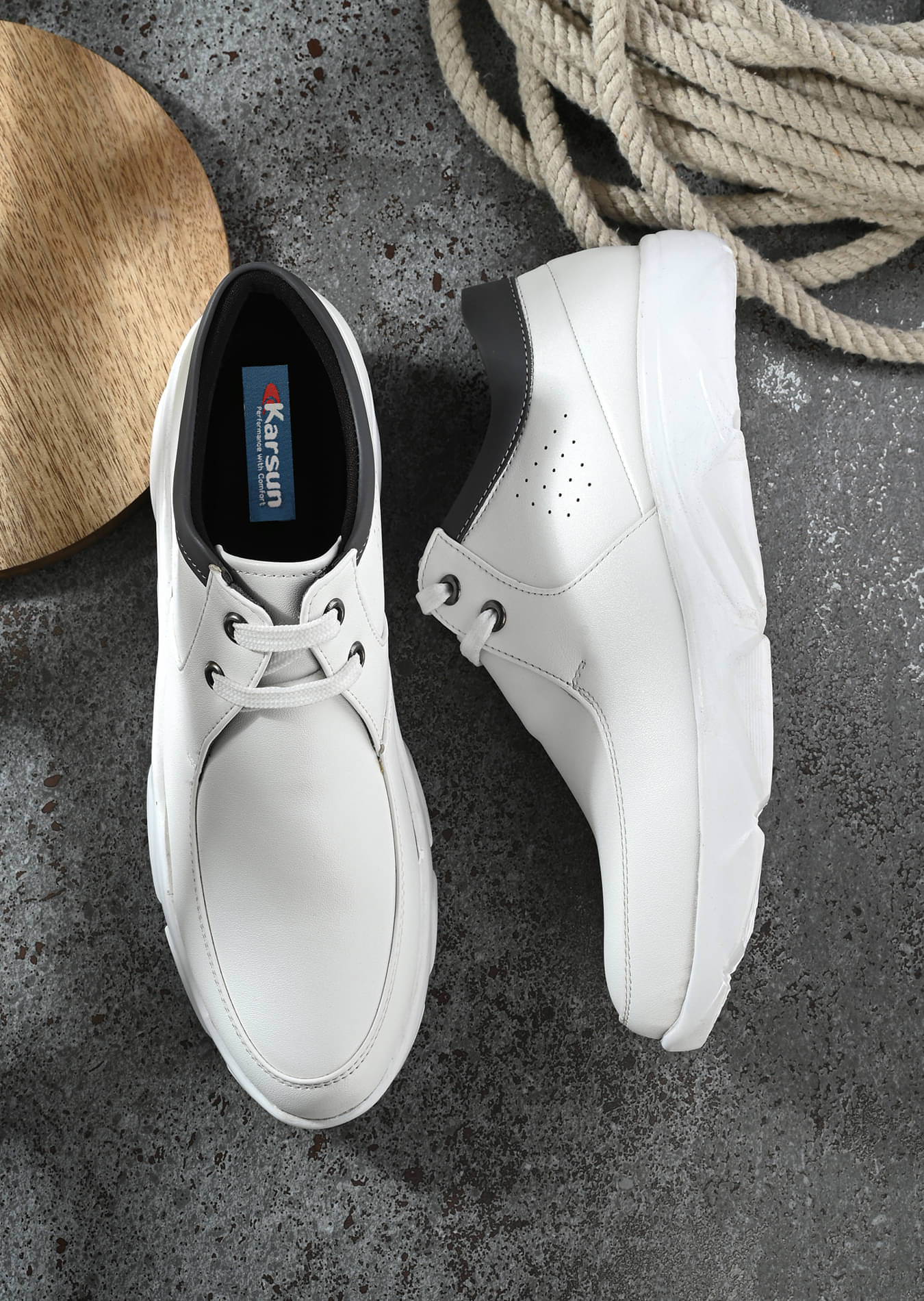     			Karsun White Men's Sneakers