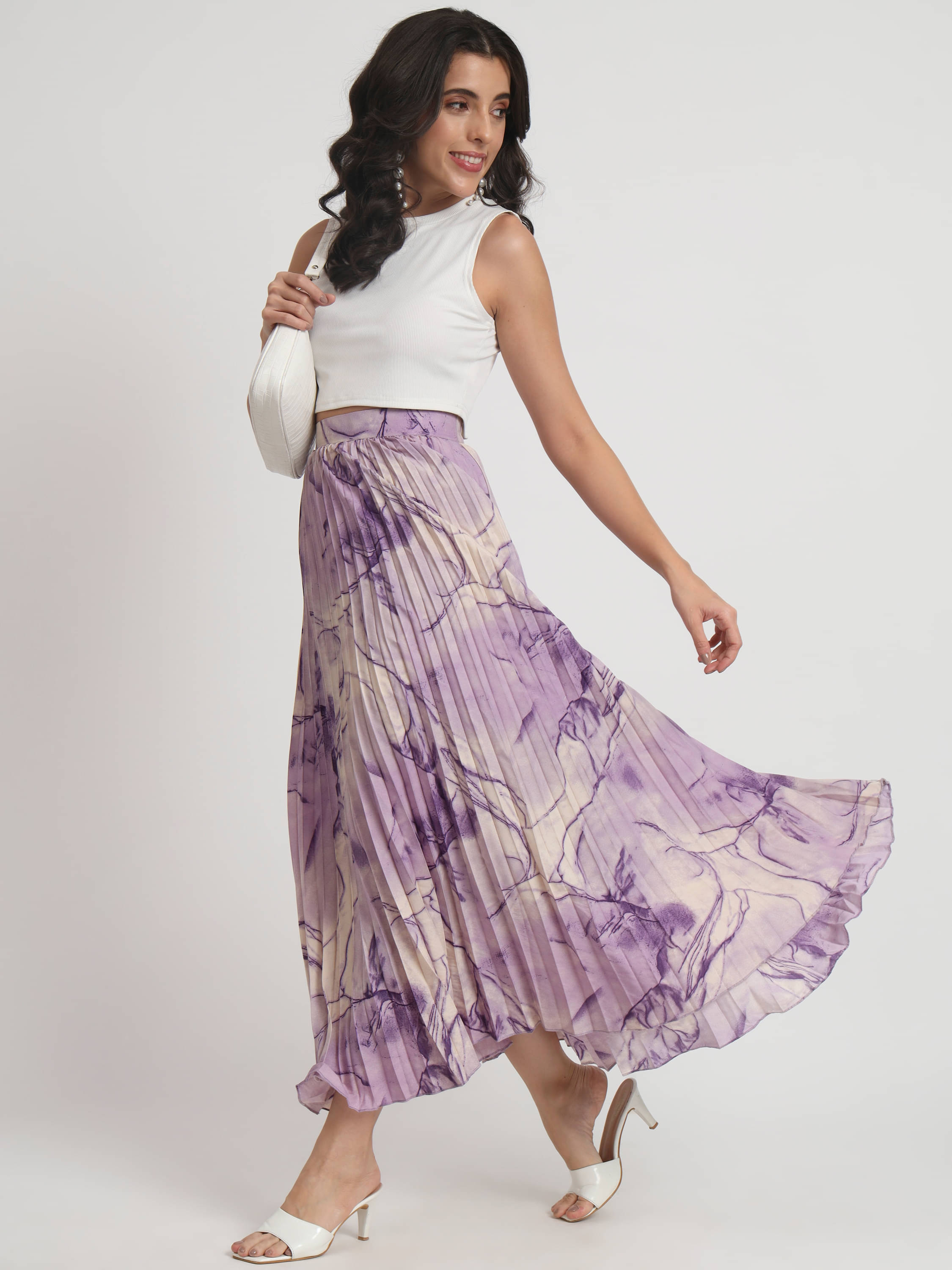     			OTABU Purple Polyester Women's A-Line Skirt ( Pack of 1 )