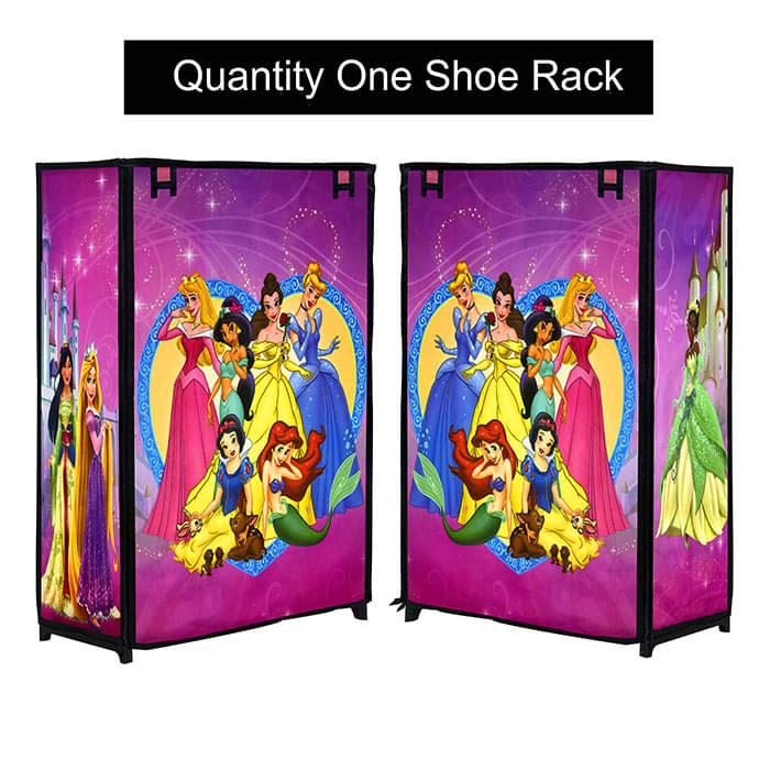 PHILOSHOP 4 Layer Metal Shoe Rack Stand with Print Cover Shoe Organiser for Home & Office (Pink) PHILOSHOP 4 Layer Metal Shoe Rack Stand with Print Cover Shoe Organiser for Home & Office (Pink)
