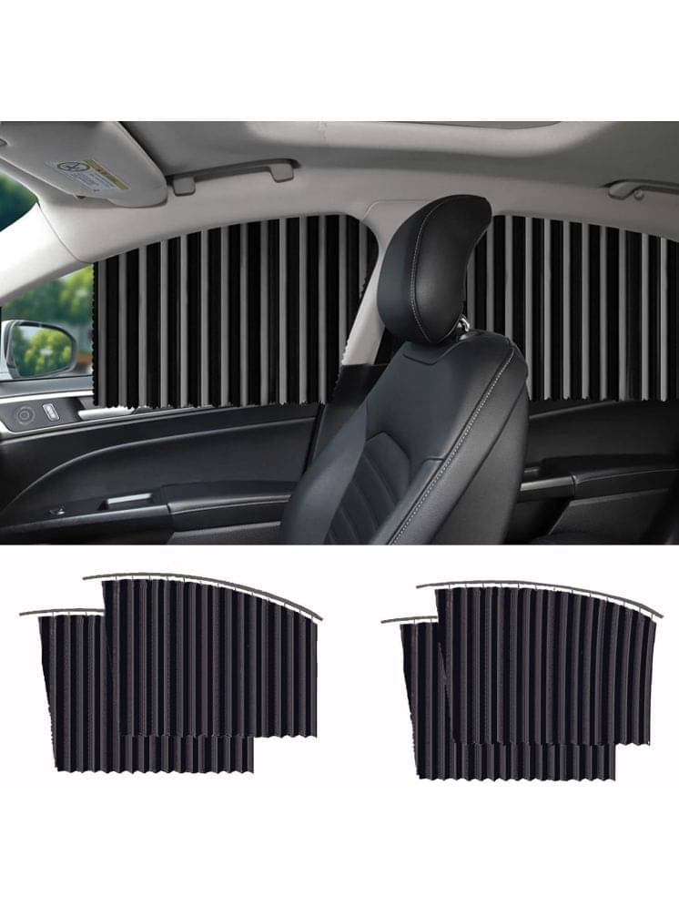     			RAMDEV ENTERPRISE Universal Fit Magnetic Car Side Window Privacy Sunshade, Car Sun Shade Side Window, Magnet Pleated Curtains for Car Window, Removable Car Window Curtains (Black).