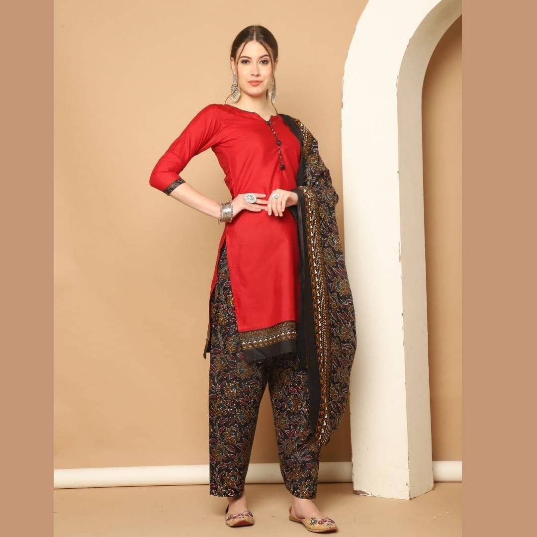 Rajnandini Women Cotton Blend Printed Straight Kurti With Patiala Salwar ( Maroon ) Rajnandini Women Cotton Blend Printed Straight Kurti With Patiala Salwar ( Maroon )