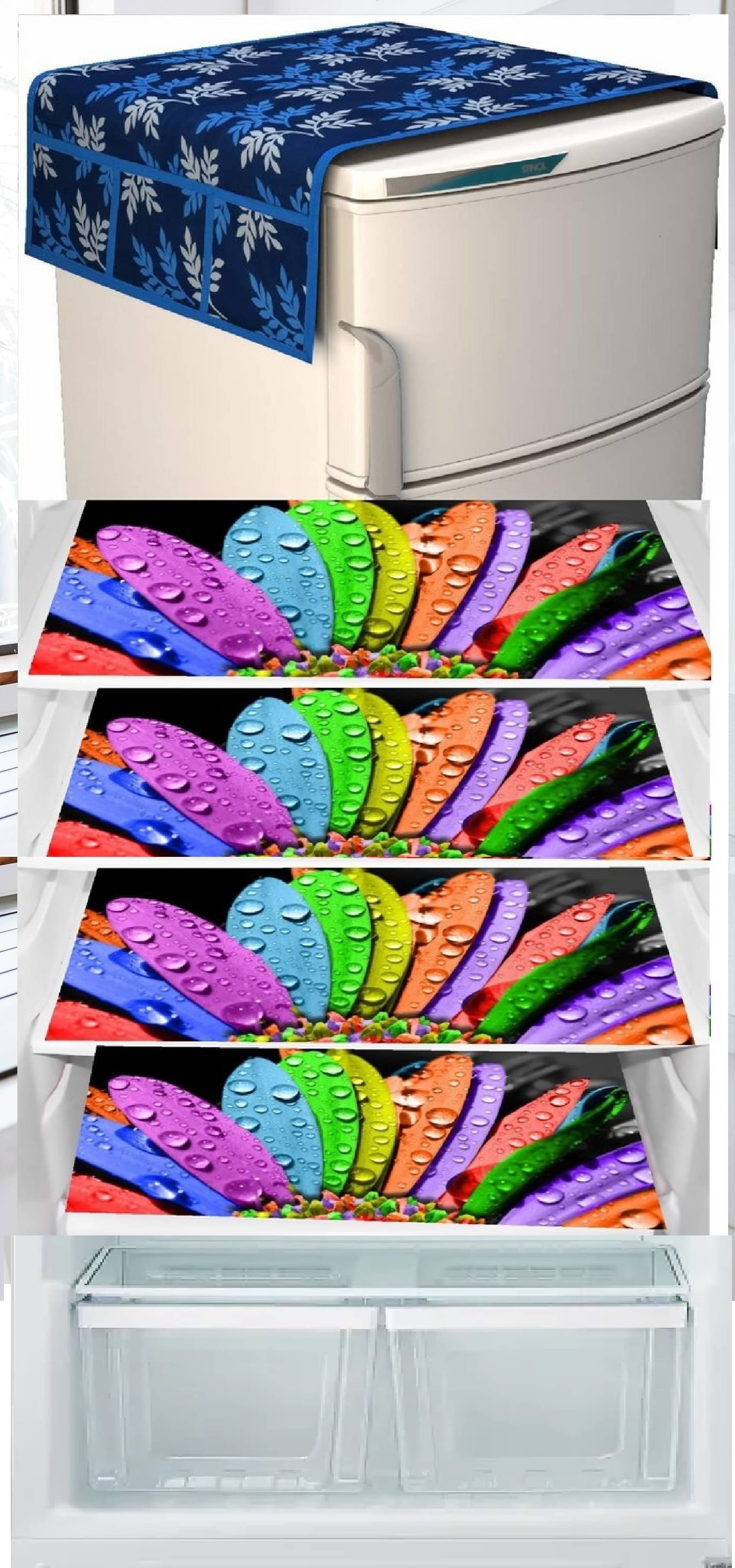 Revexo PVC Solid Fridge Covers ( 40 32 ) Pack of 6 - Multicolor Revexo PVC Solid Fridge Covers ( 40 32 ) Pack of 6 - Multicolor